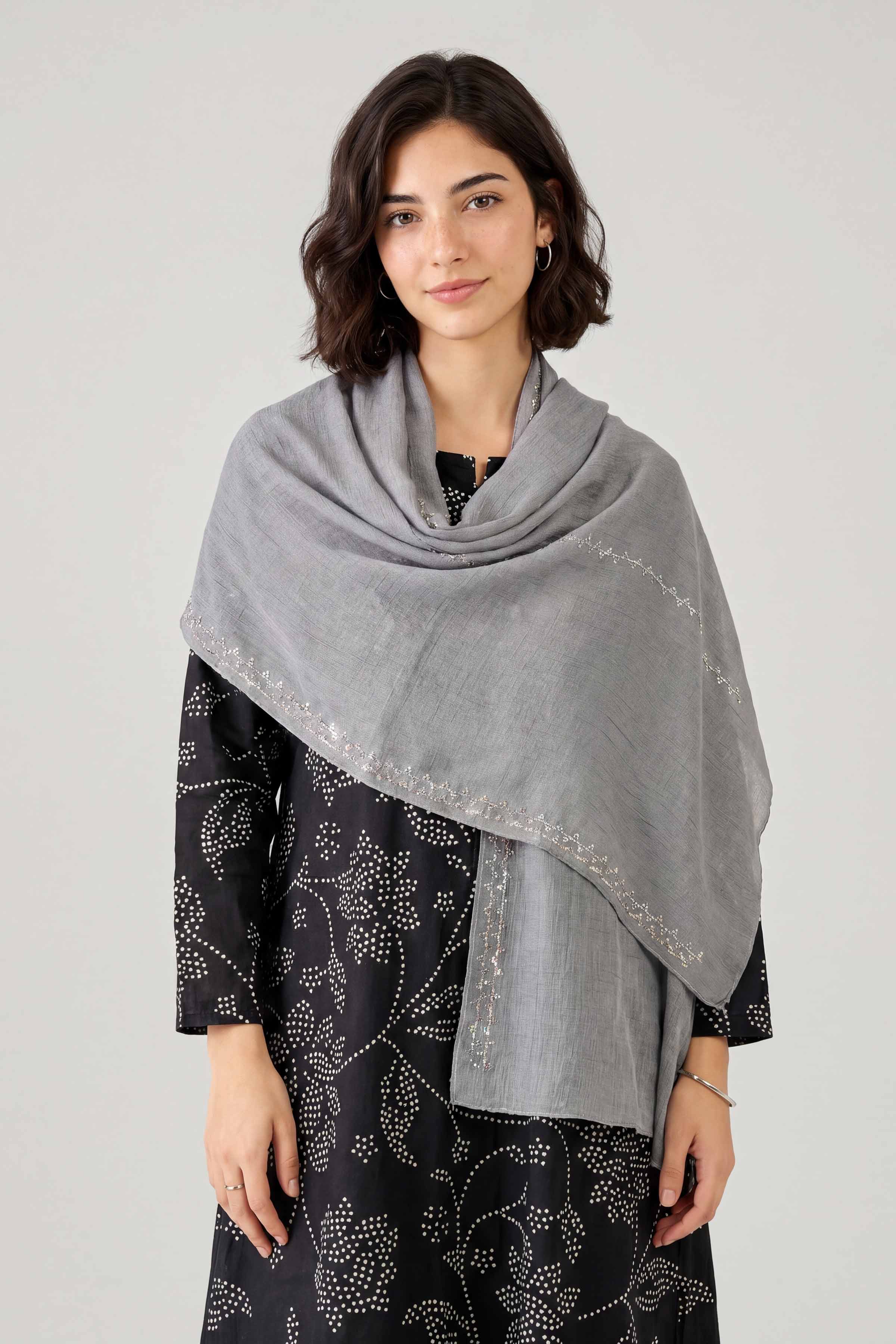 Grey Women Scarf - 447572111
