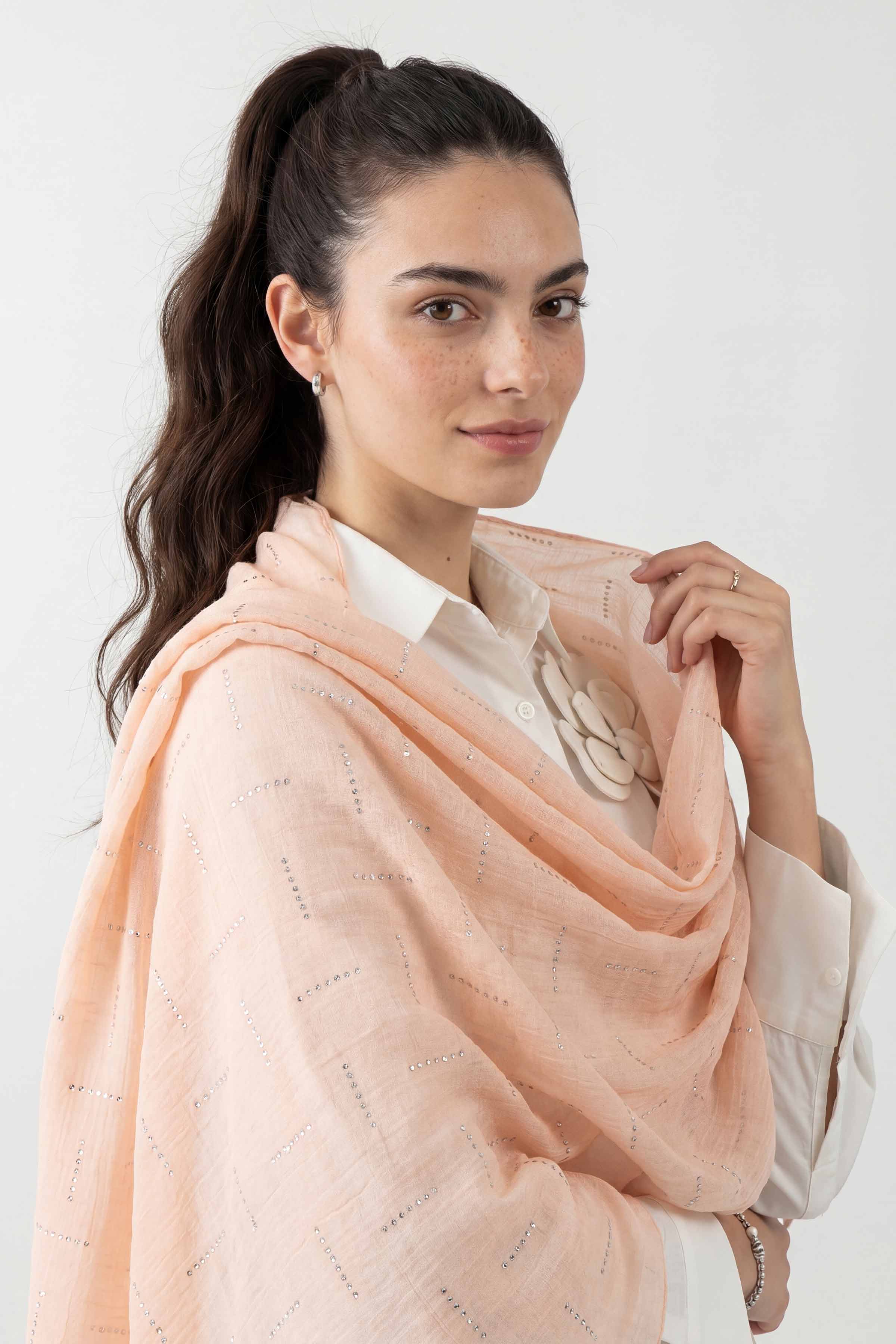 Pink Women Scarf - 447582105