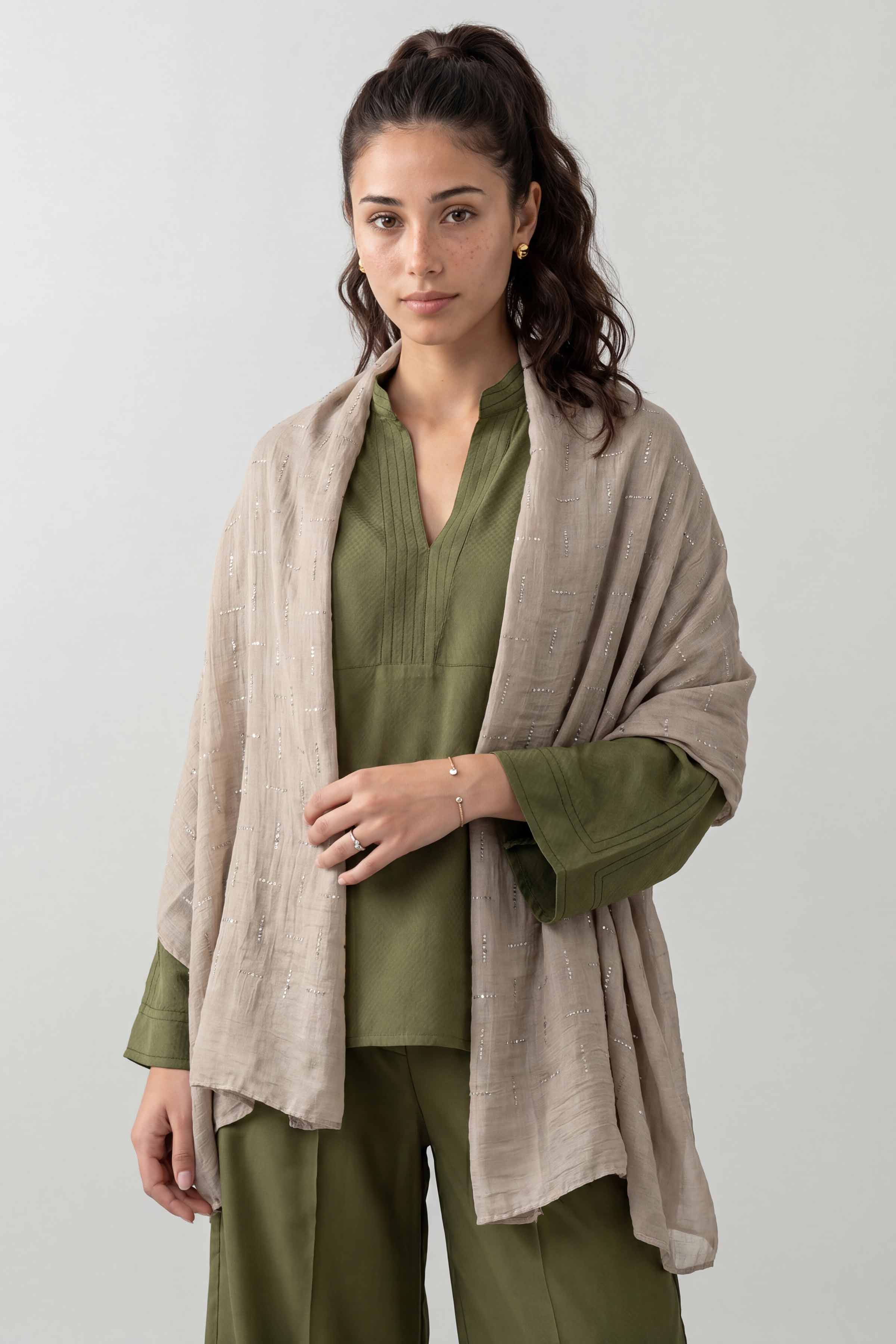 Khaki Women Scarf - 447582130