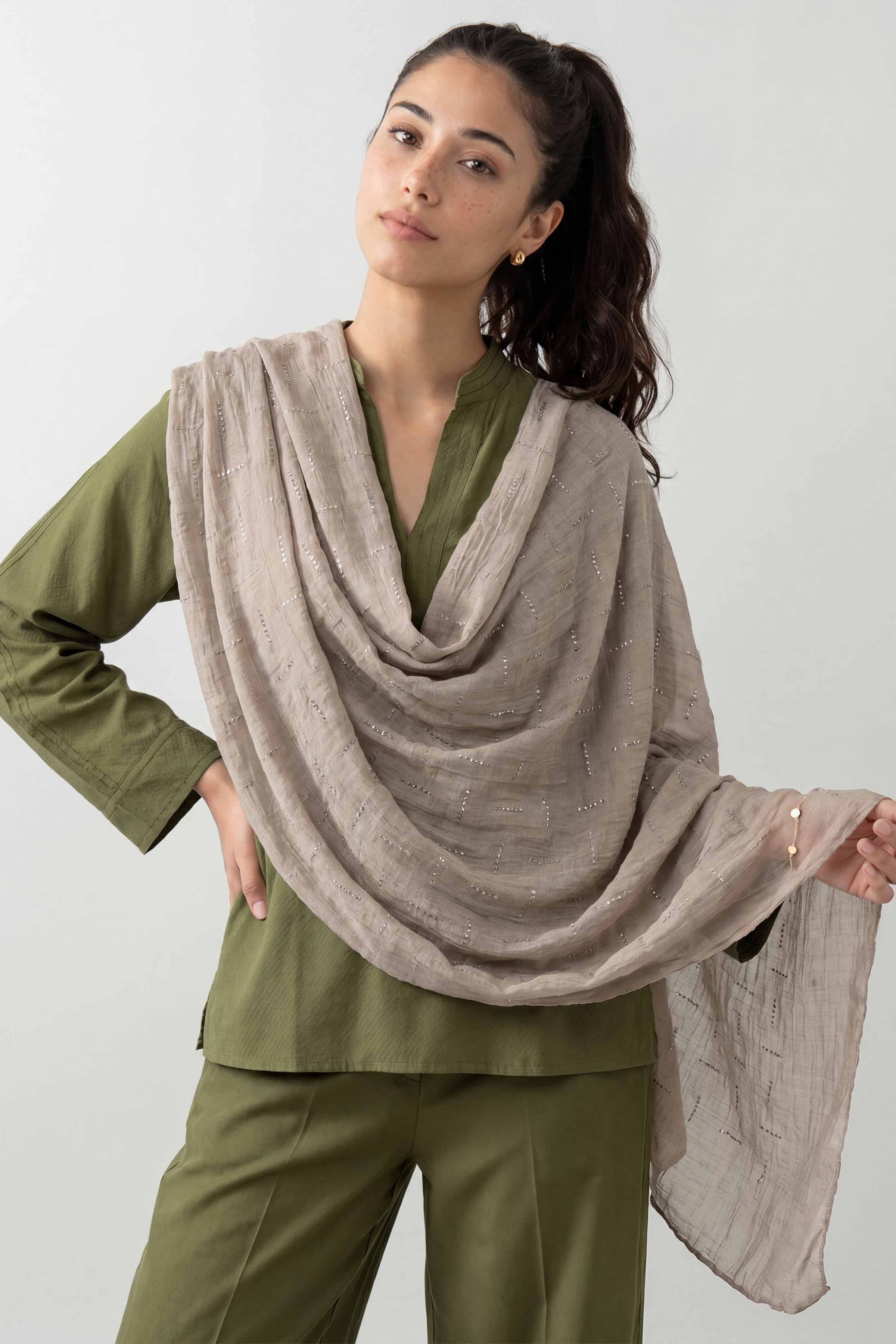 Khaki Women Scarf - 447582130