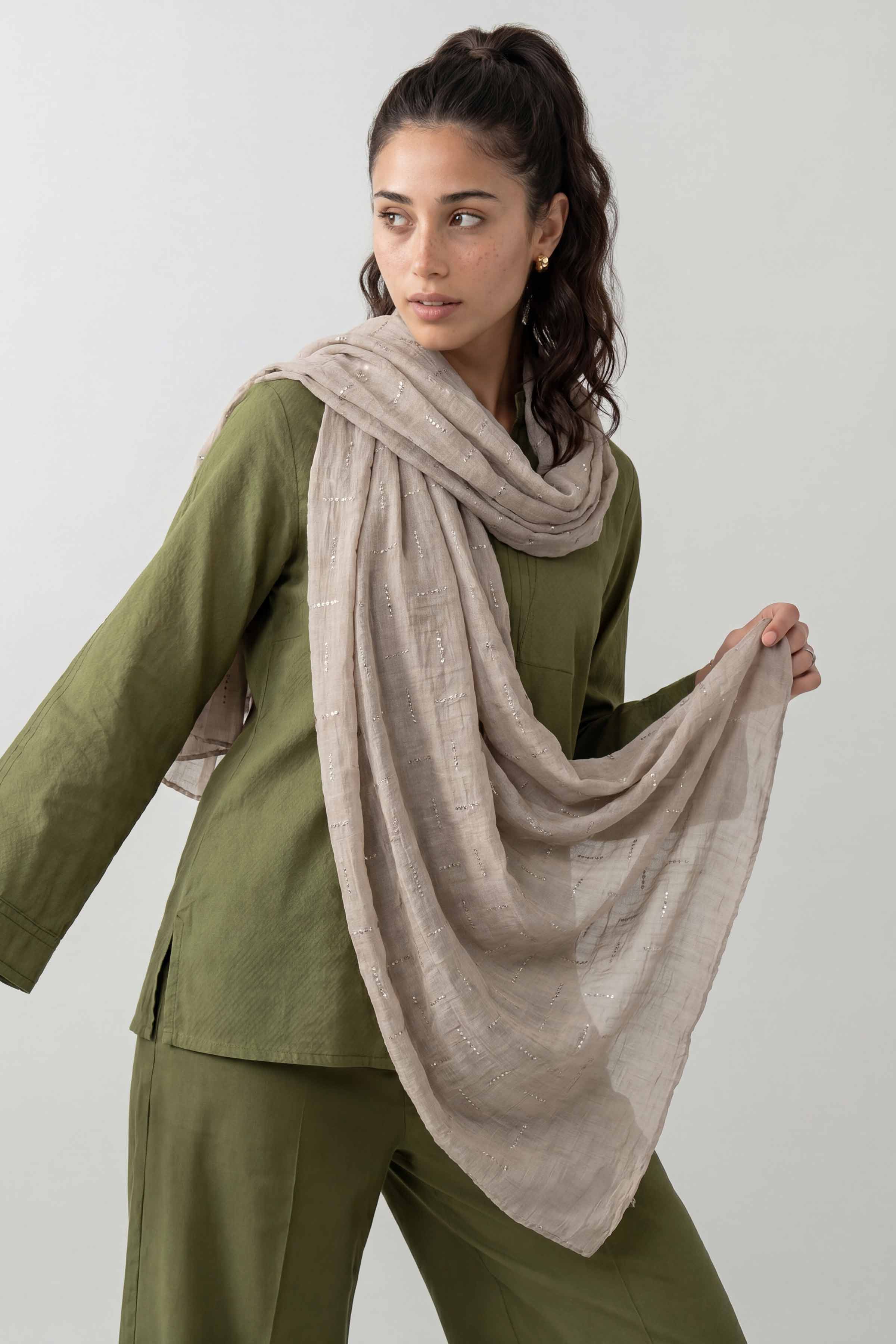 Khaki Women Scarf - 447582130