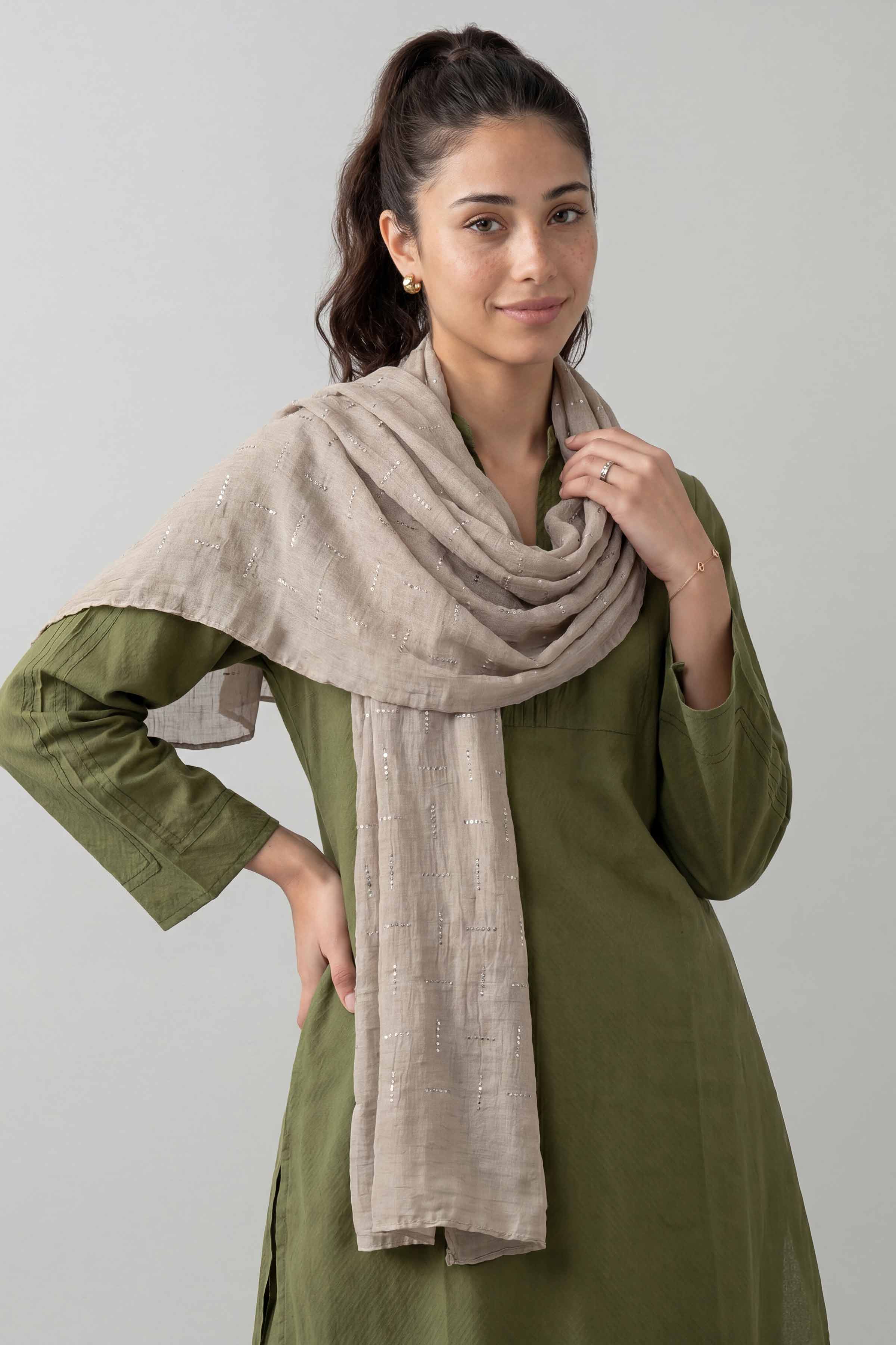 Khaki Women Scarf - 447582130
