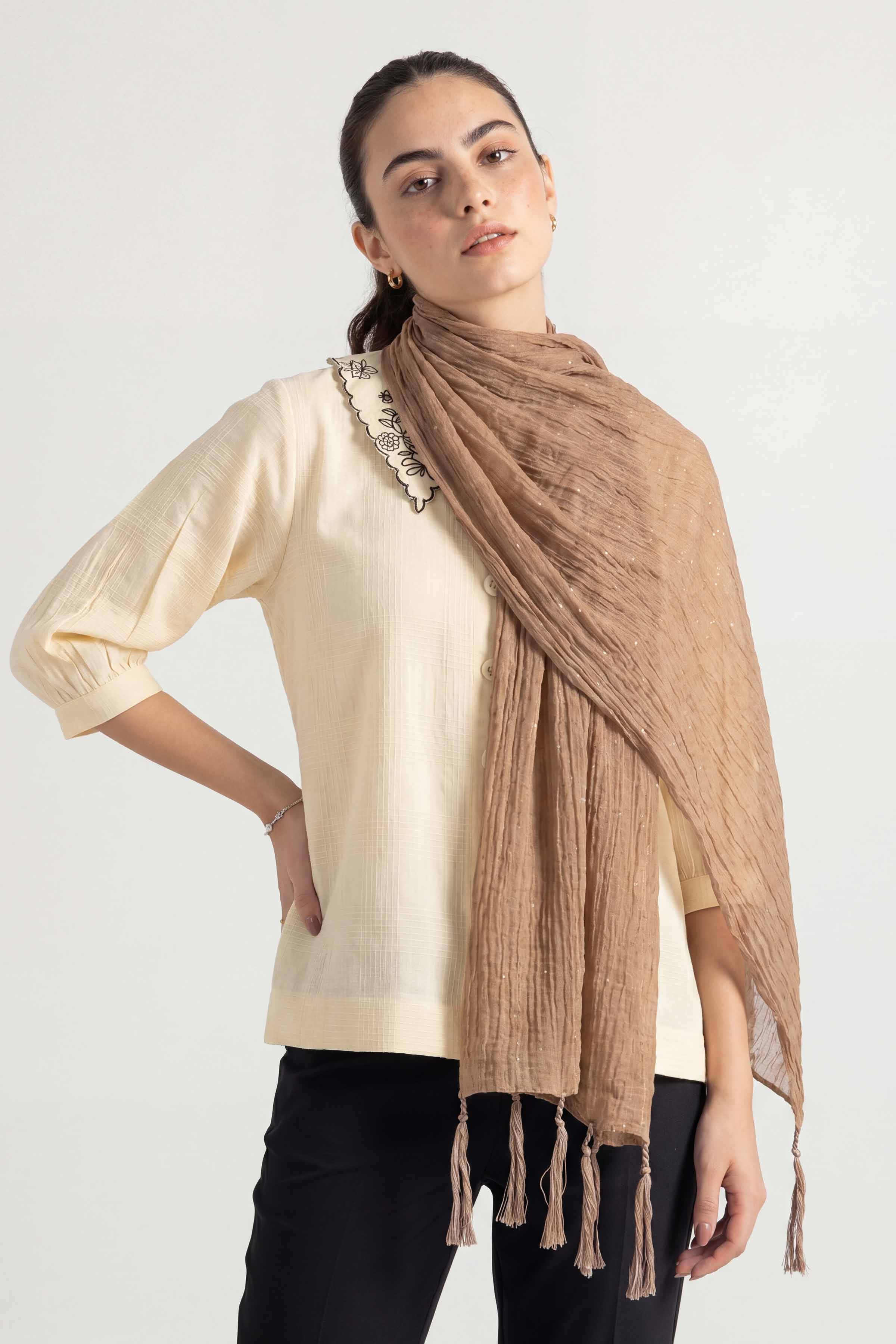 Brown Women Scarf - 447592113