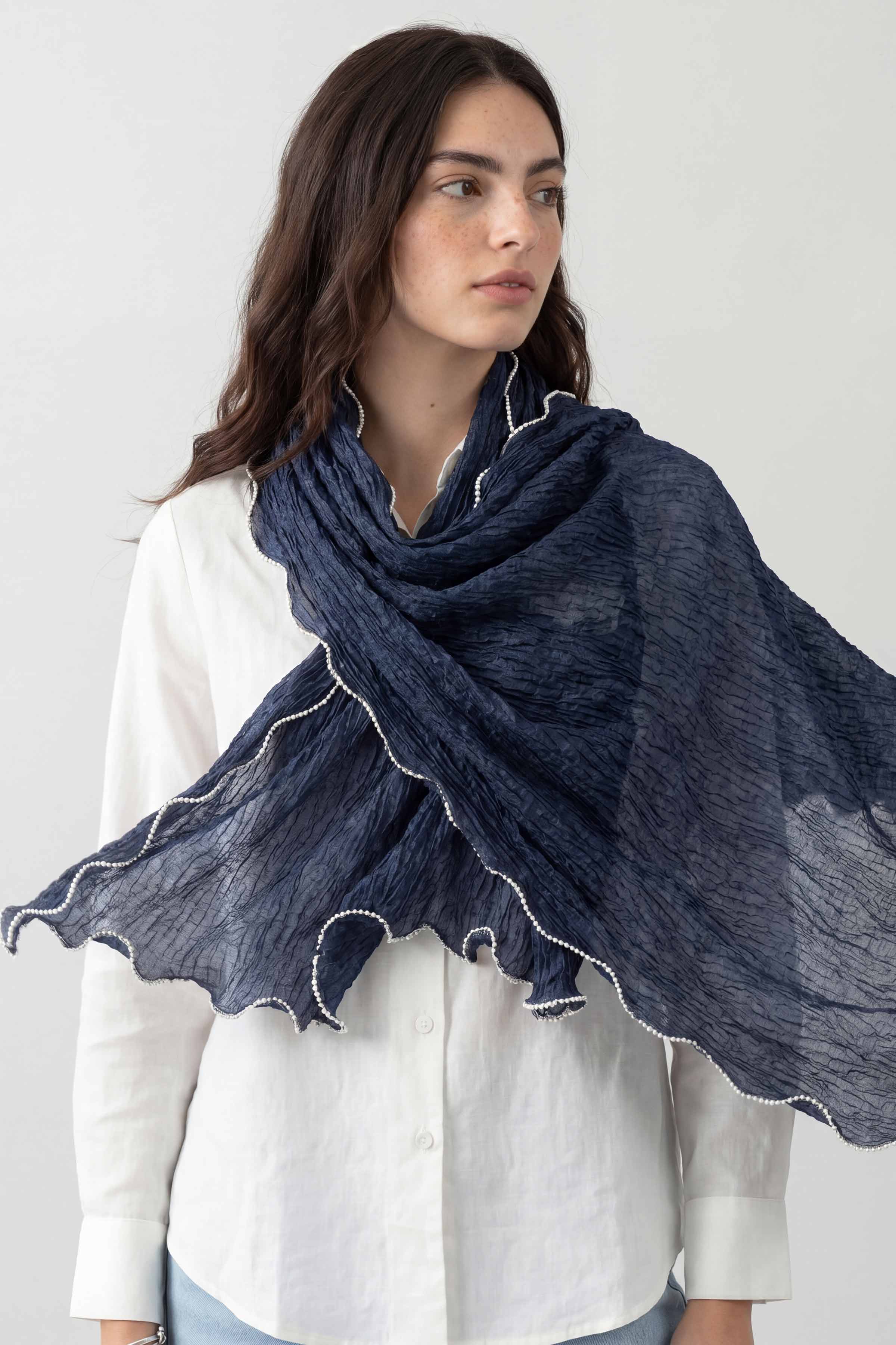 Navy Women Scarf - 447602121
