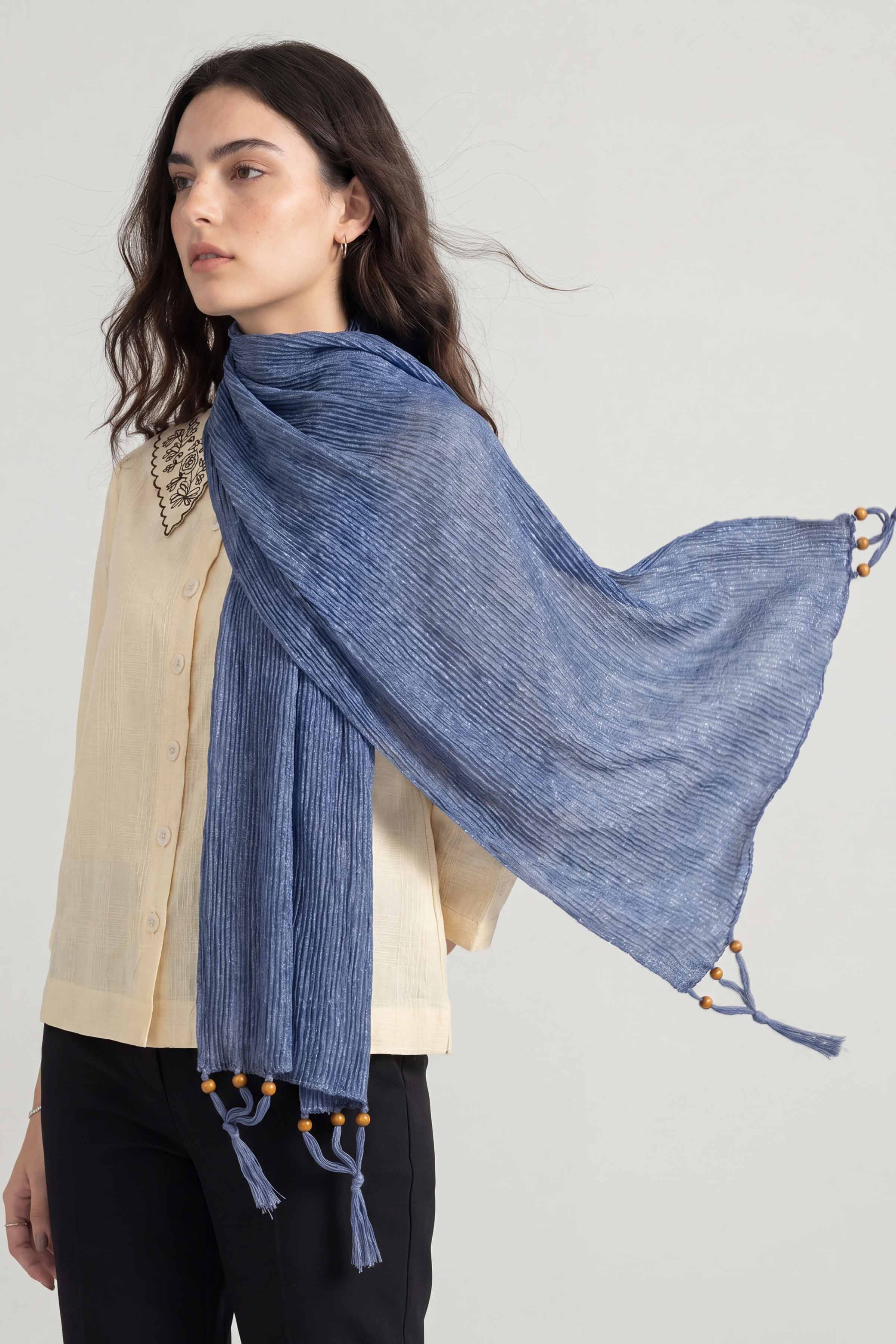 Blue Women Scarf - 447612108