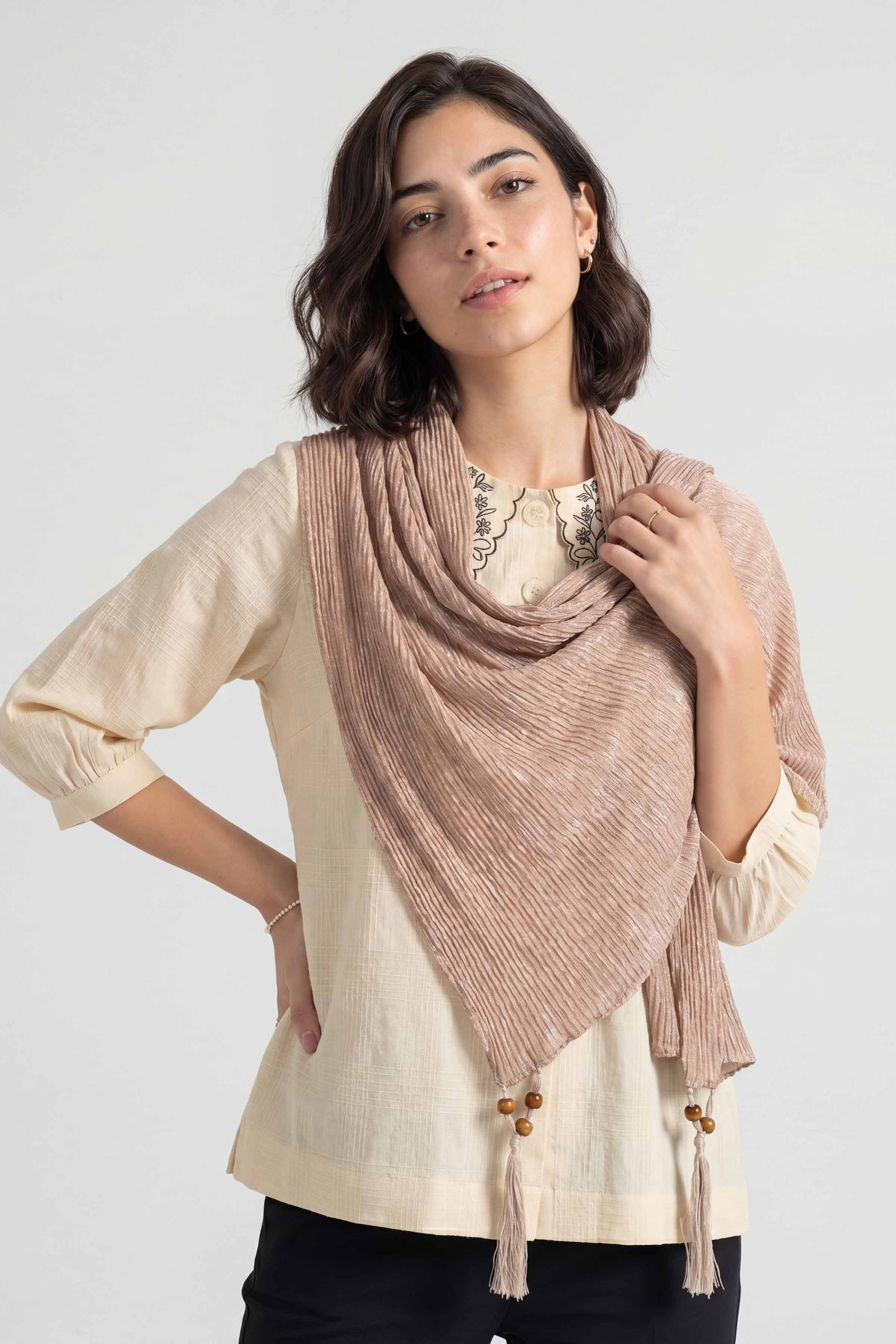 Khaki Women Scarf - 447612130