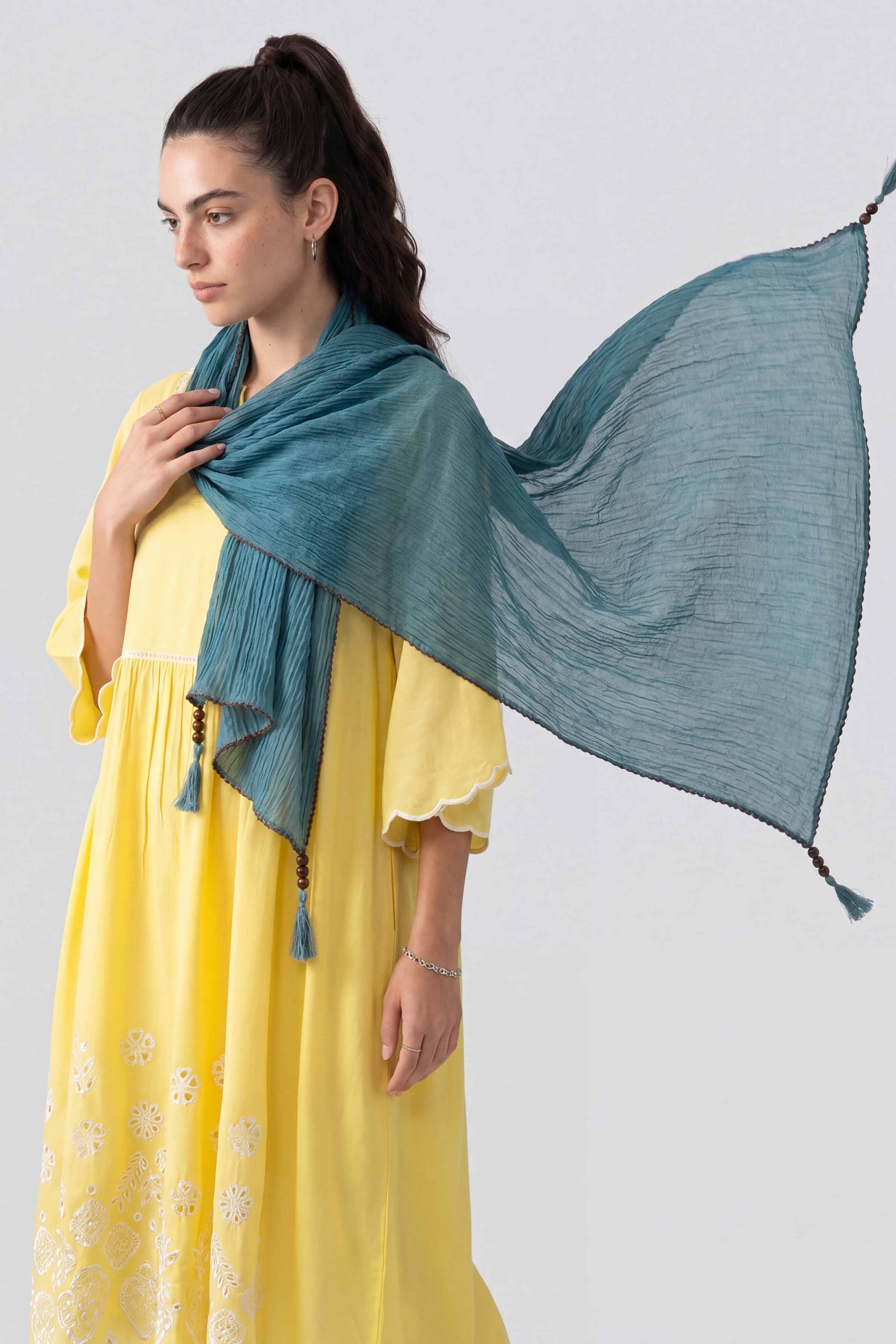 Blue Women Scarf - 447632108