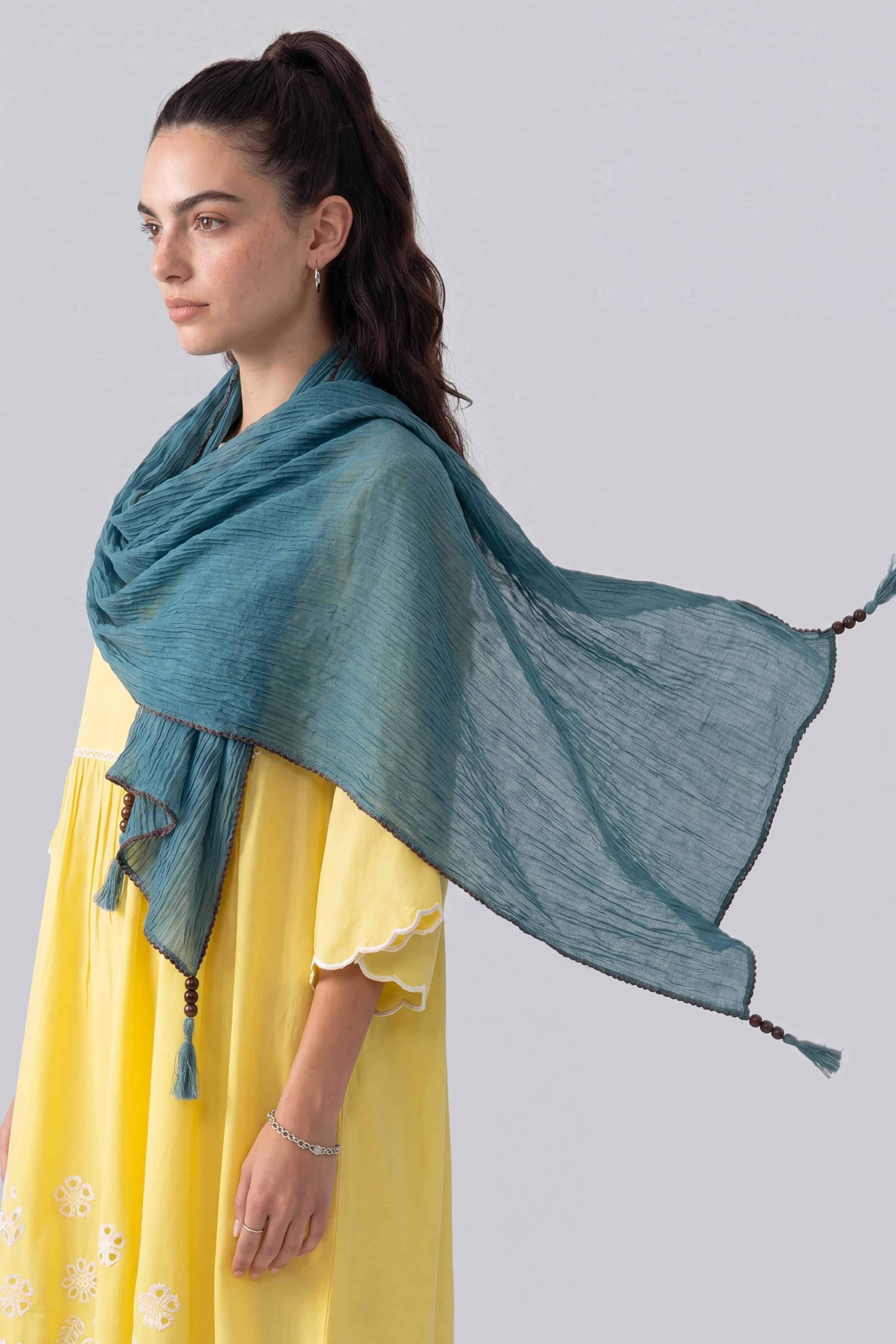Blue Women Scarf - 447632108