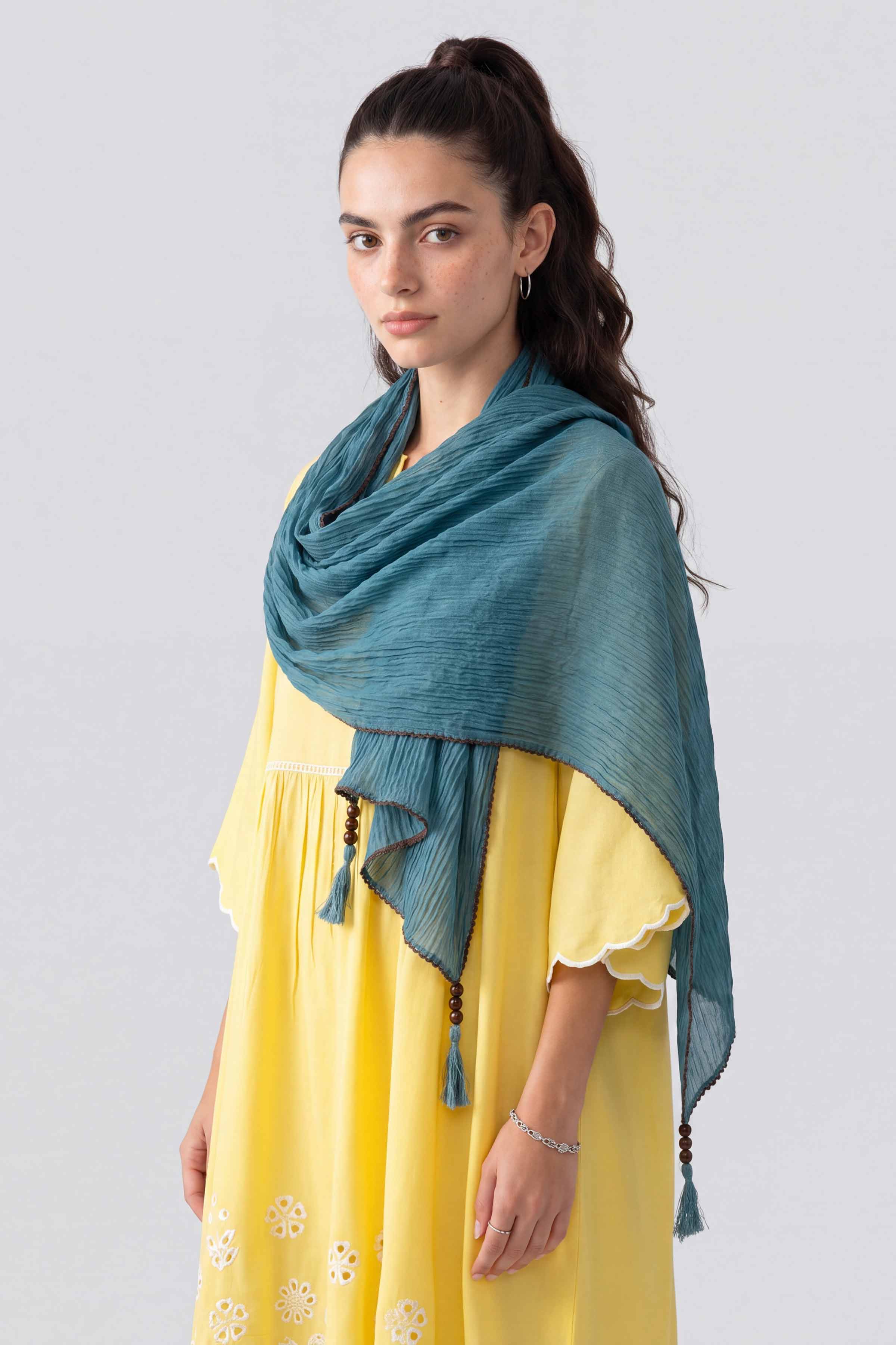 Blue Women Scarf - 447632108