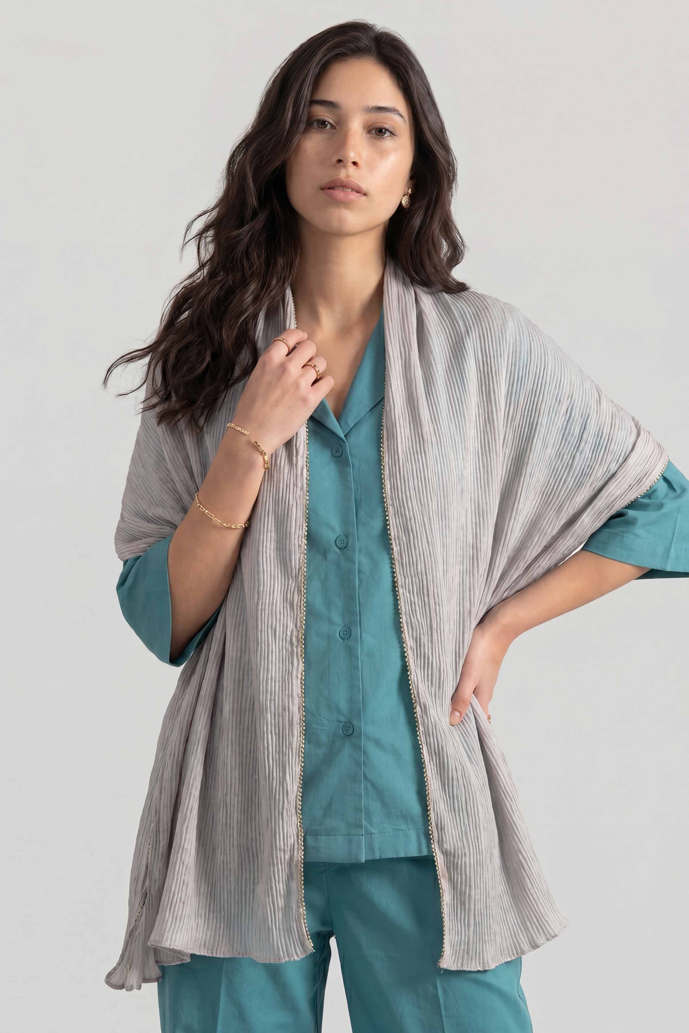 Grey Women Scarf - 447642111
