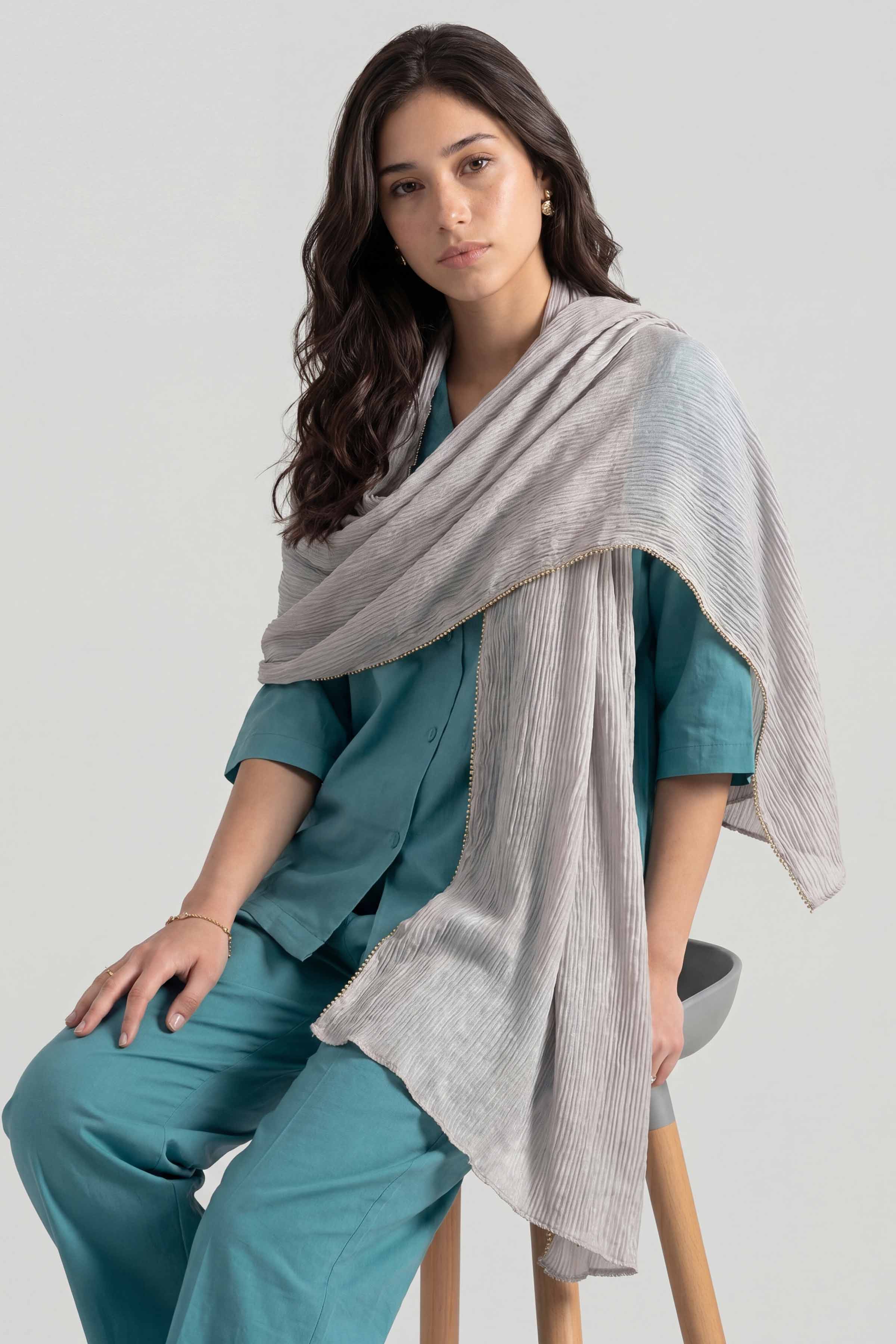 Grey Women Scarf - 447642111