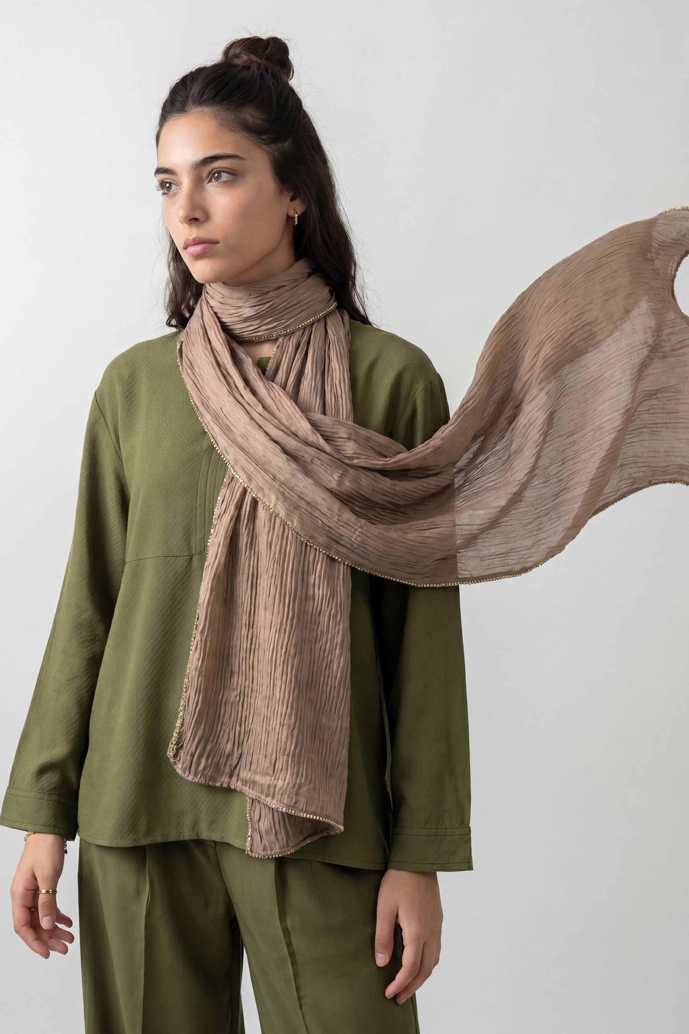 Tan Women Scarf - 447642126