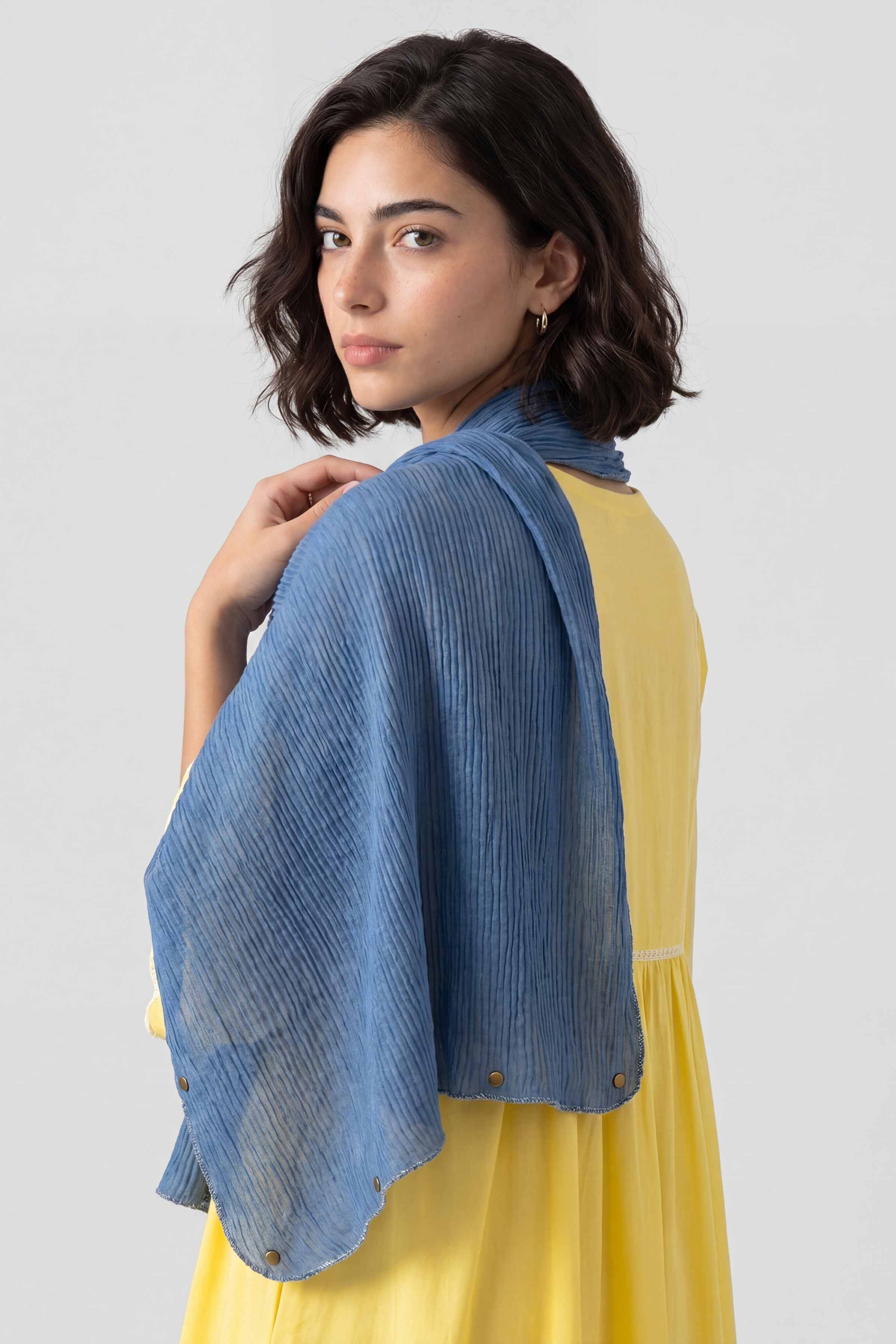 Blue Women Scarf - 447652108