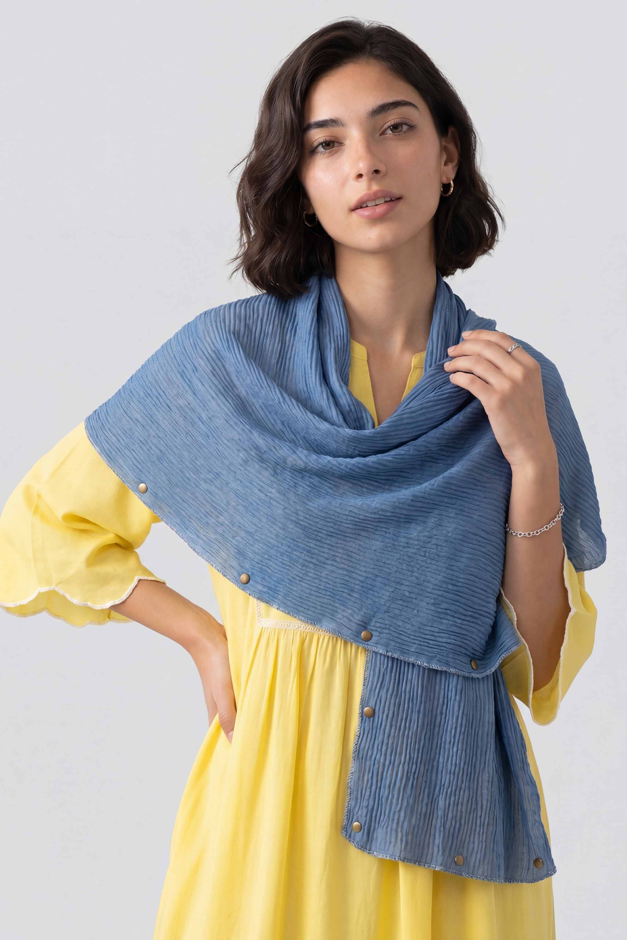 Blue Women Scarf - 447652108