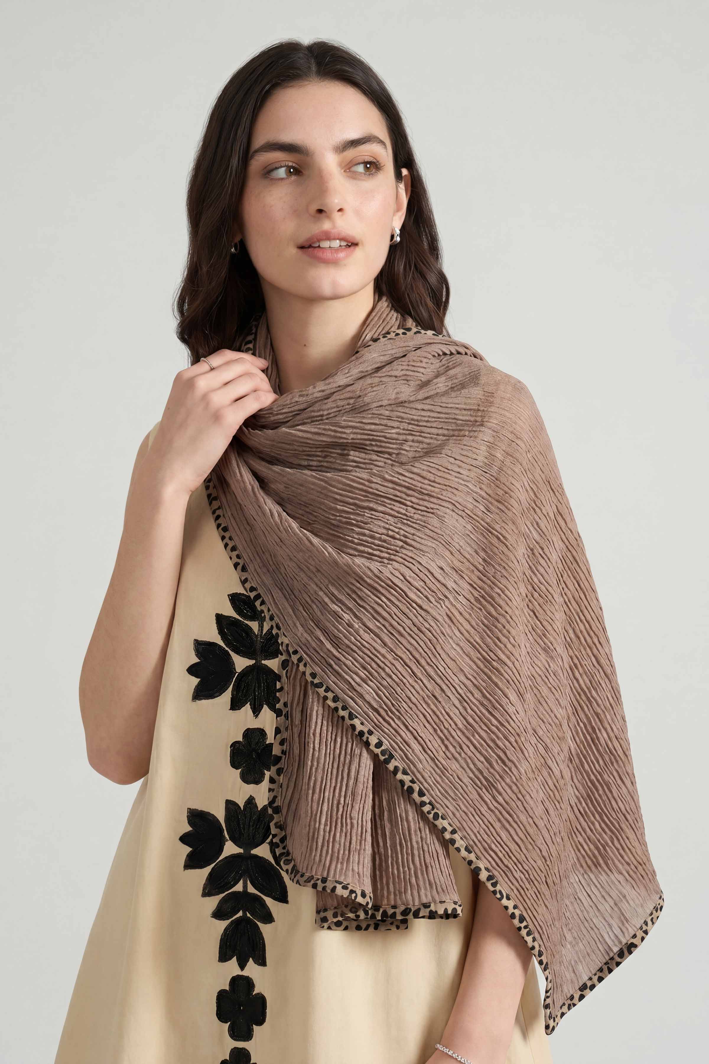 Beige Women Scarf - 447672118
