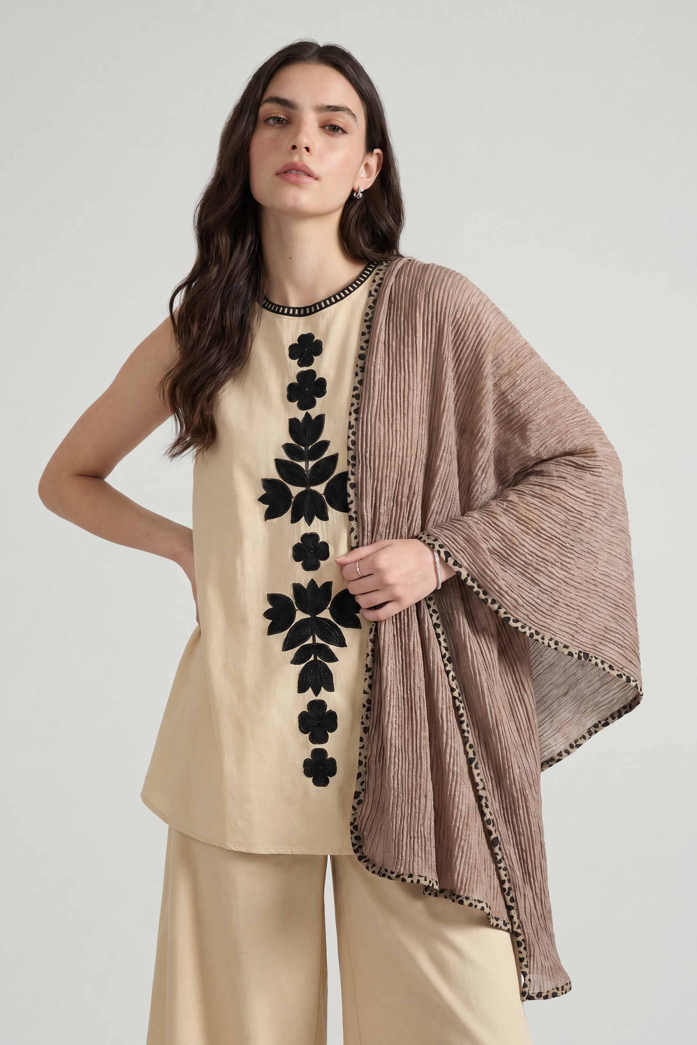 Beige Women Scarf - 447672118