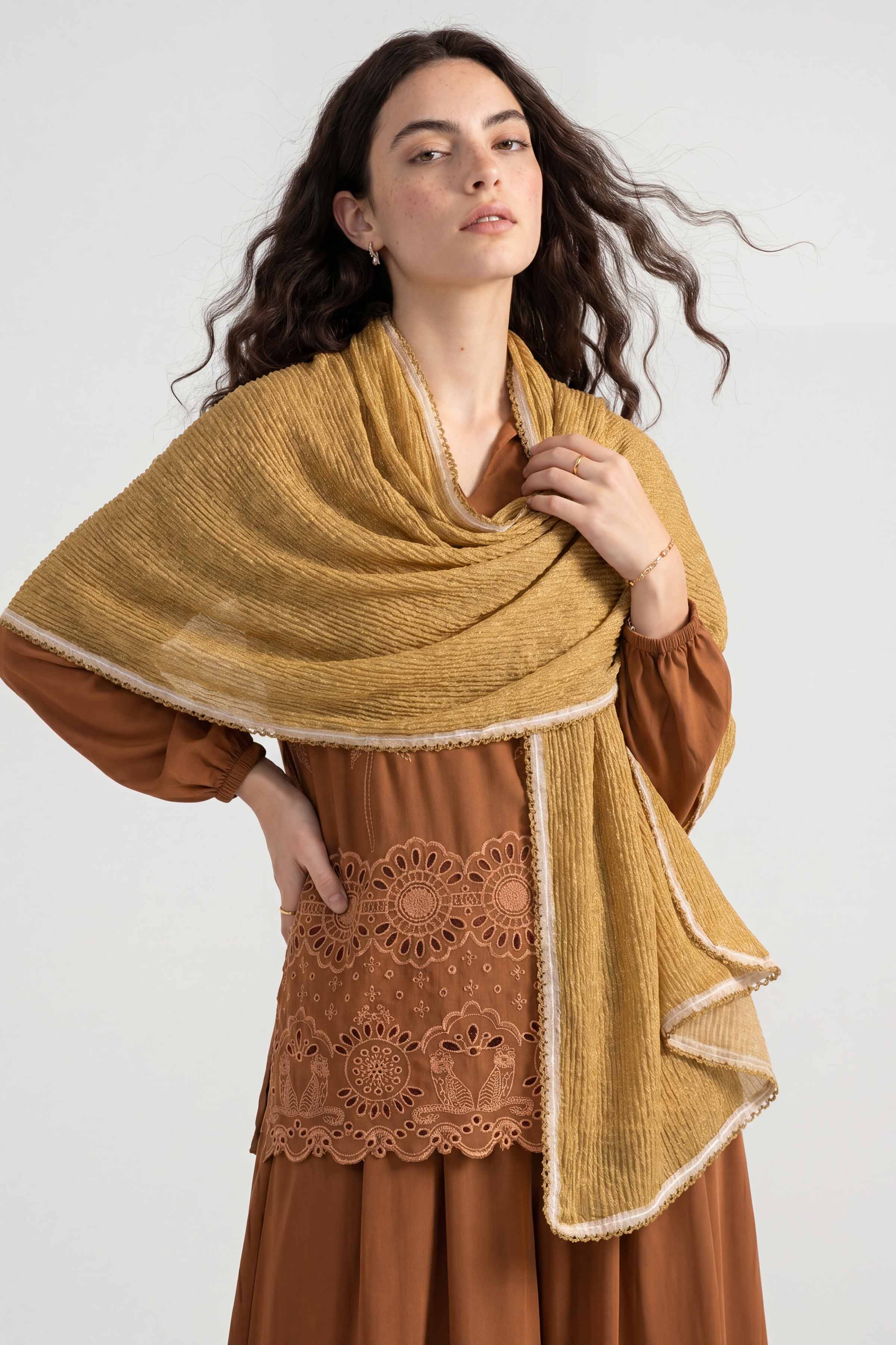Yellow Women Scarf - 447682102