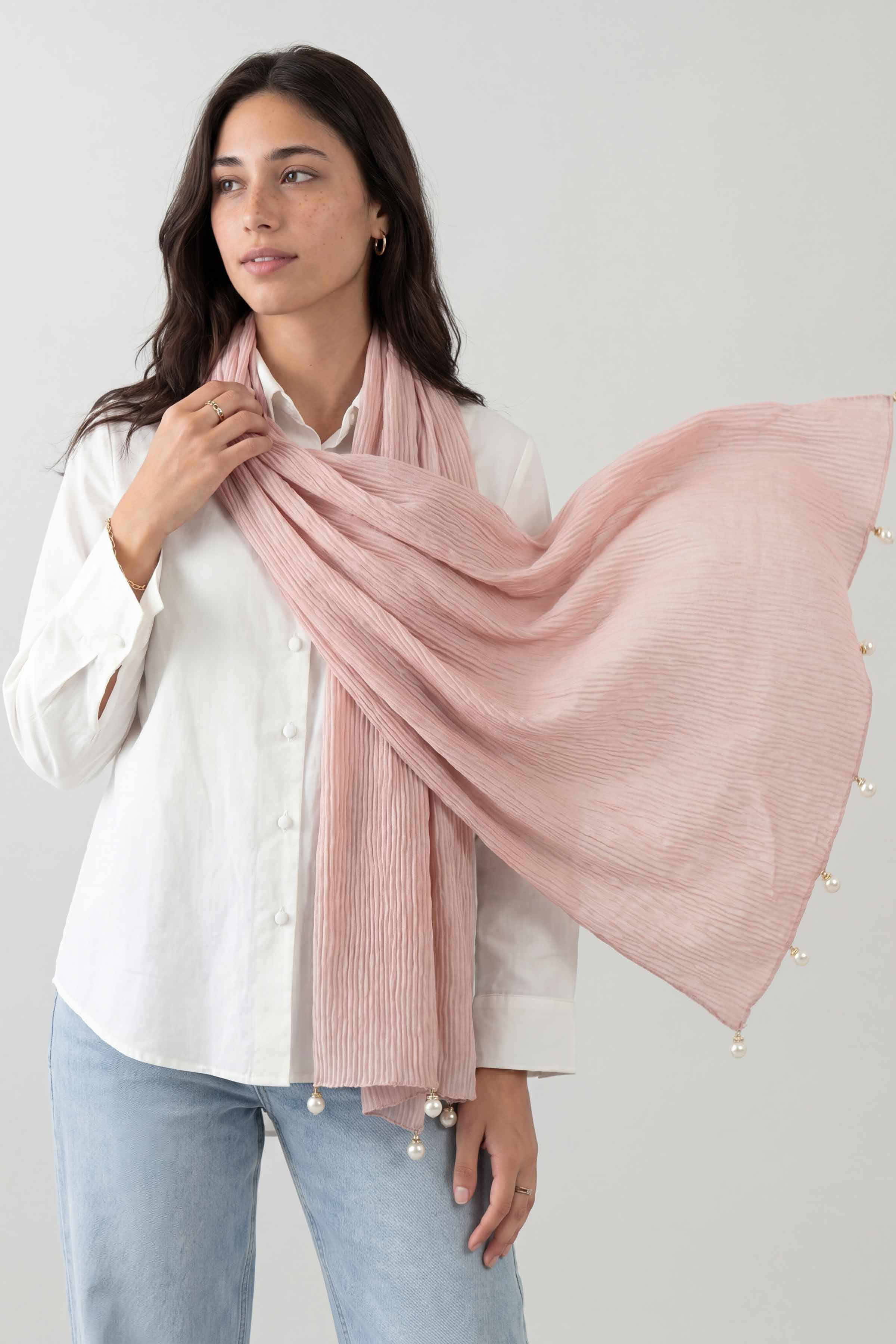 Pink Women Scarf - 447692105