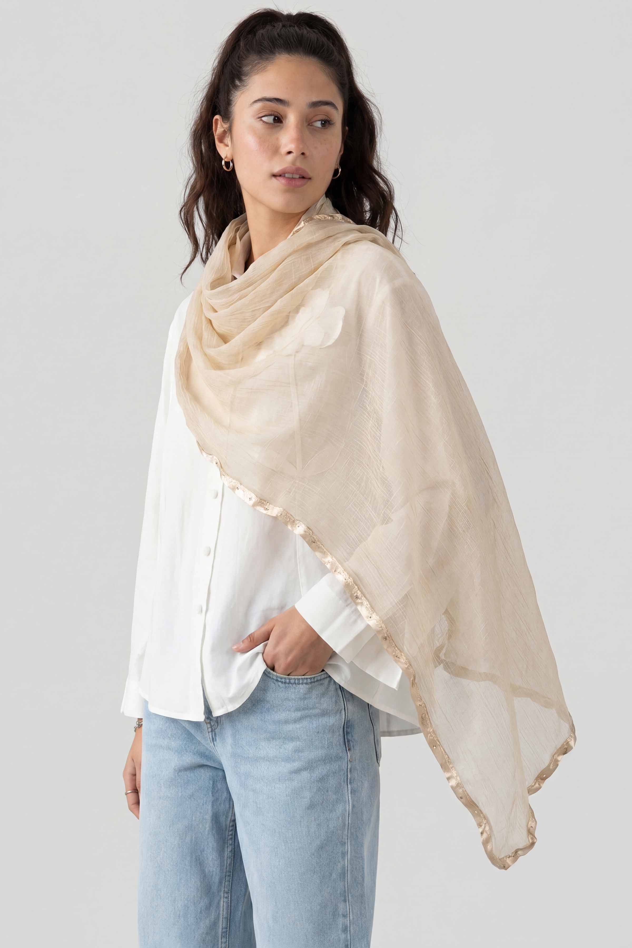 Beige Women Scarf - 447712118