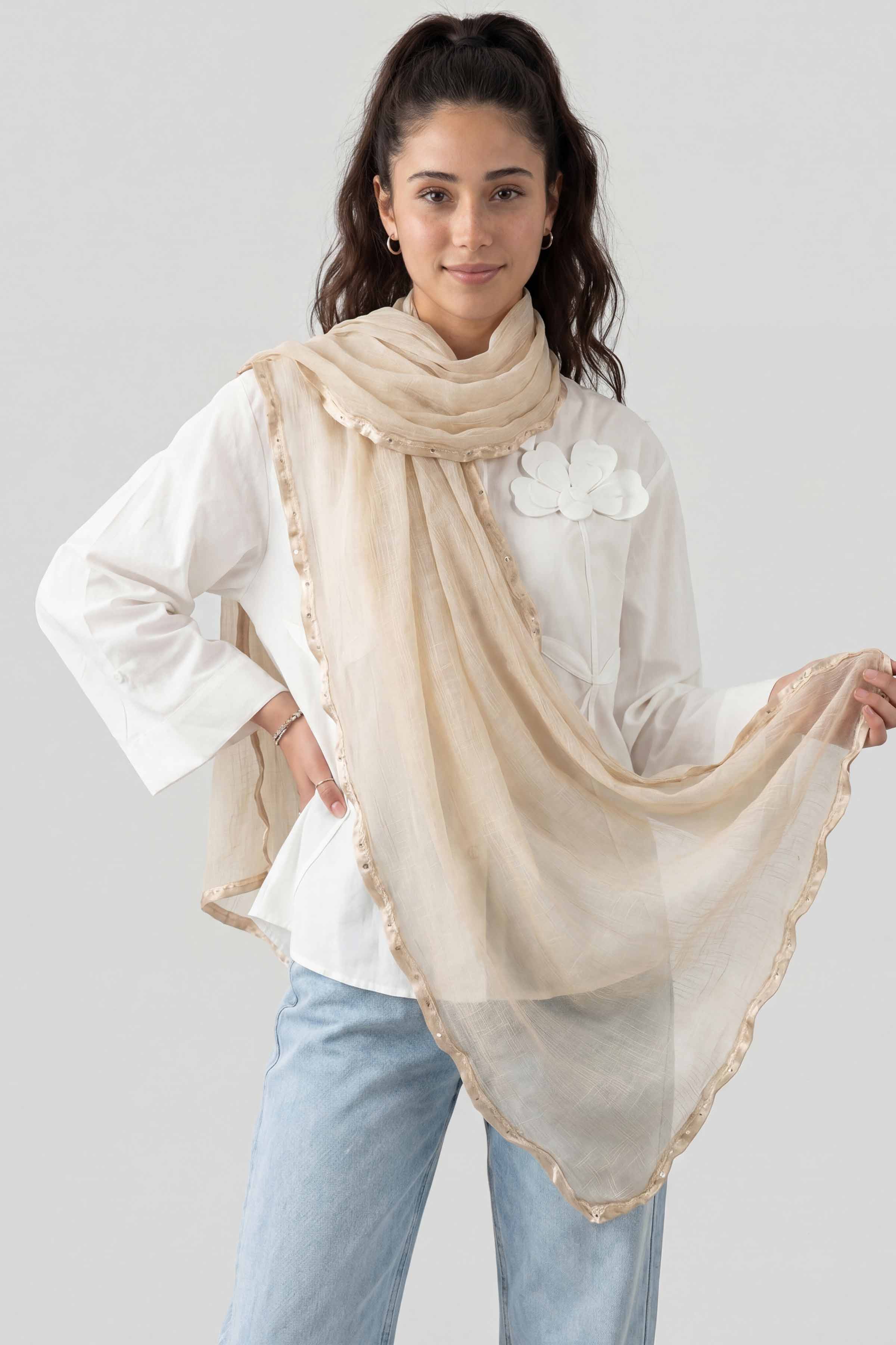 Beige Women Scarf - 447712118