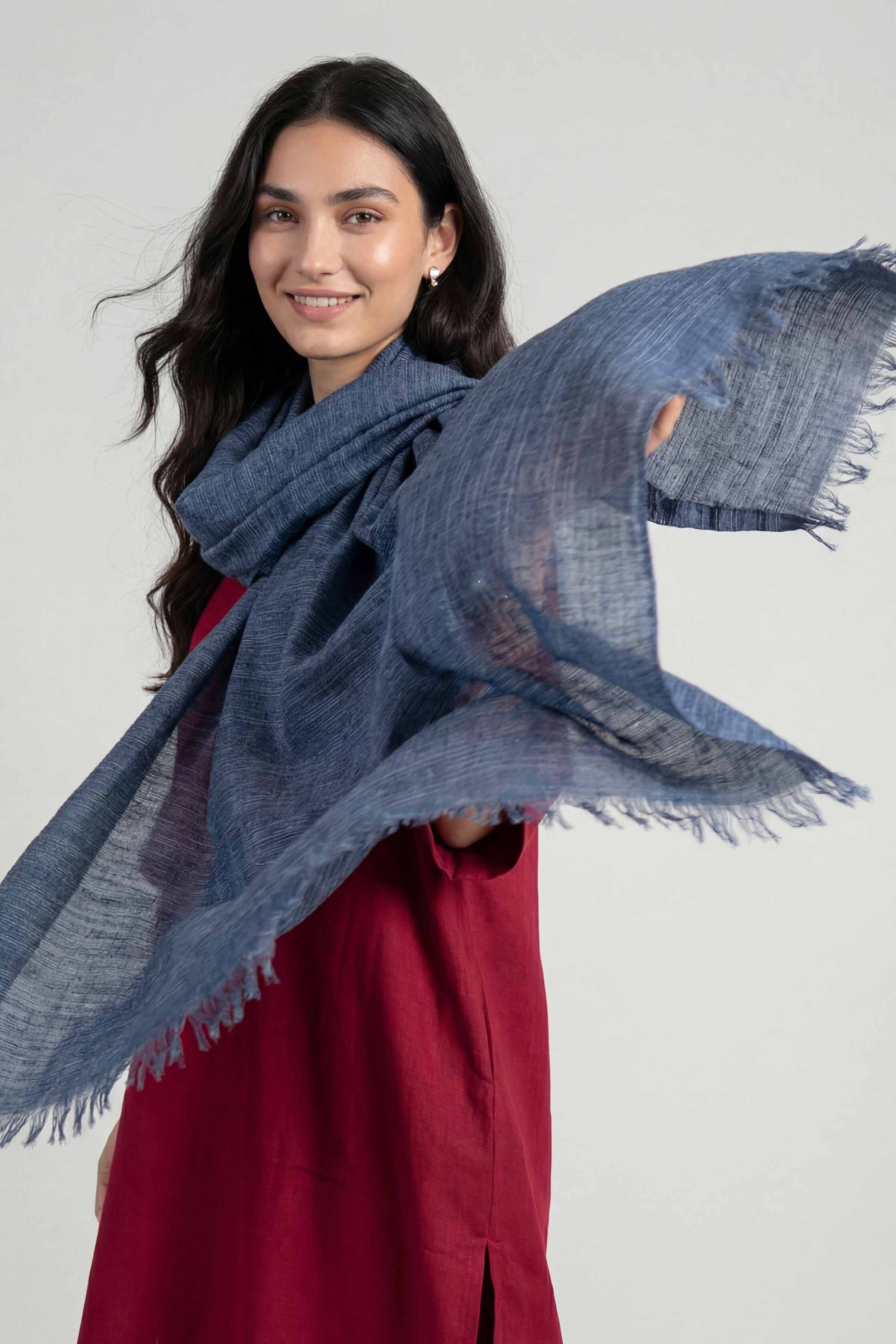 Blue Women Scarf - 72070952