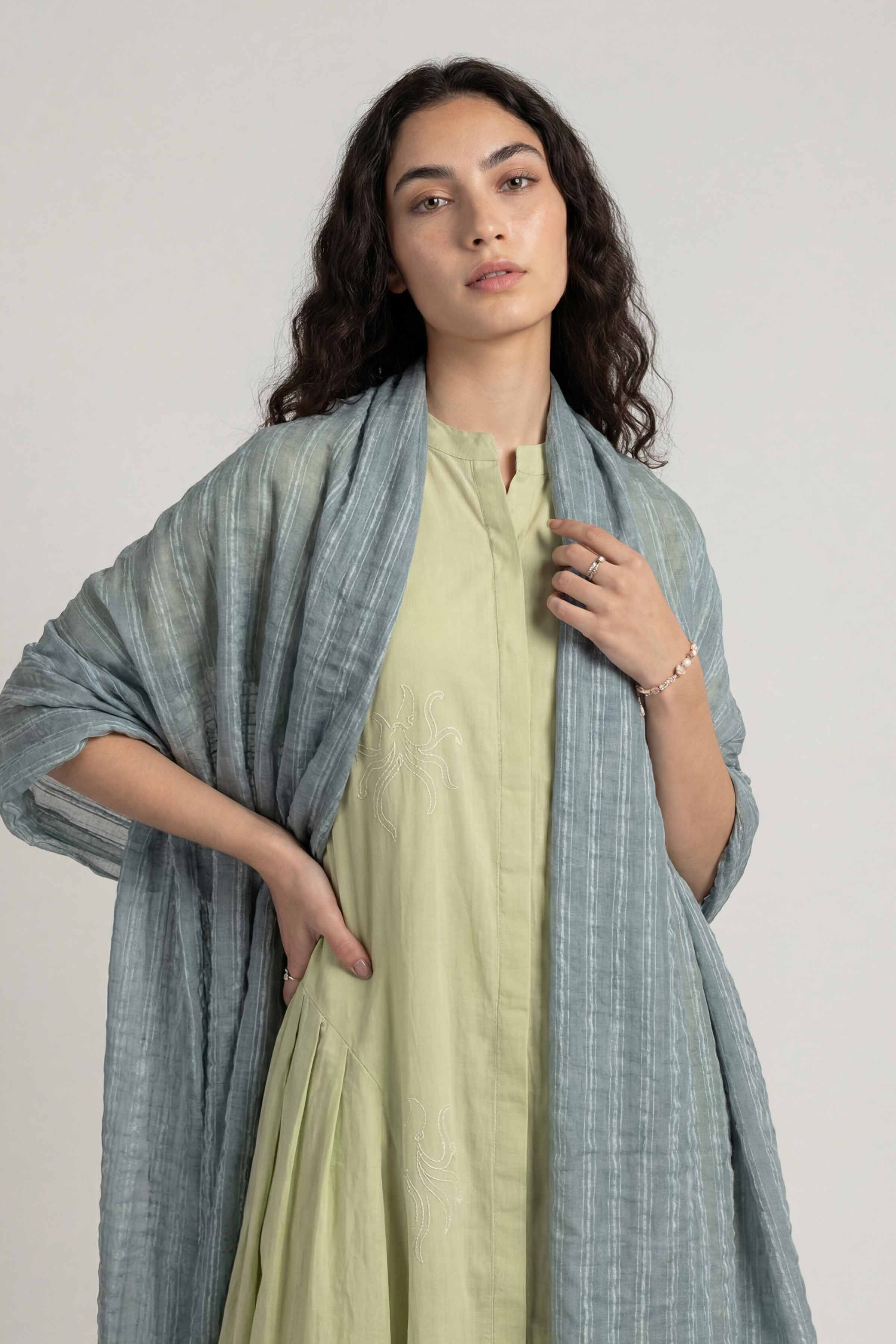 Blue Women Scarf - 72070954