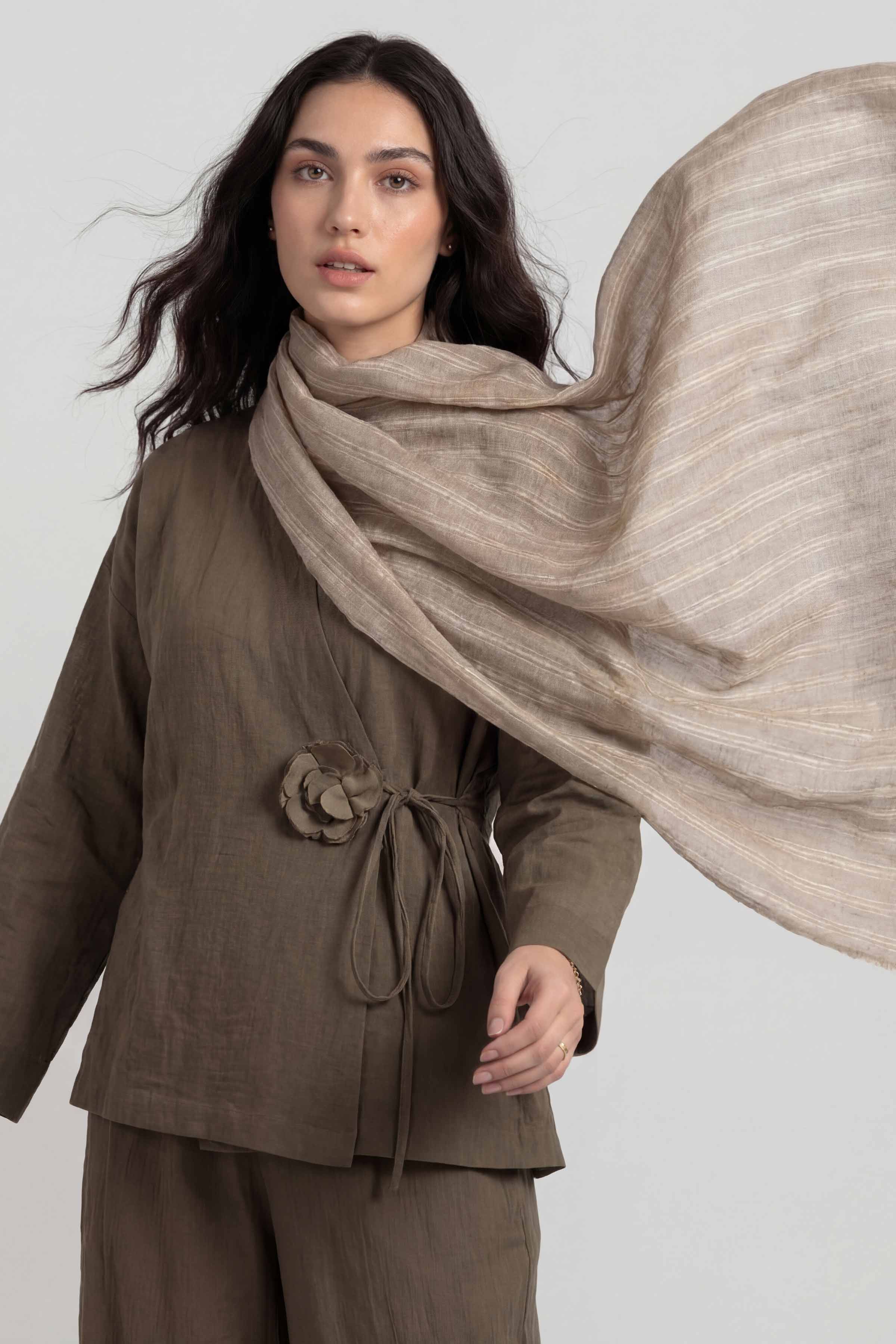 Beige Women Scarf - 72070955