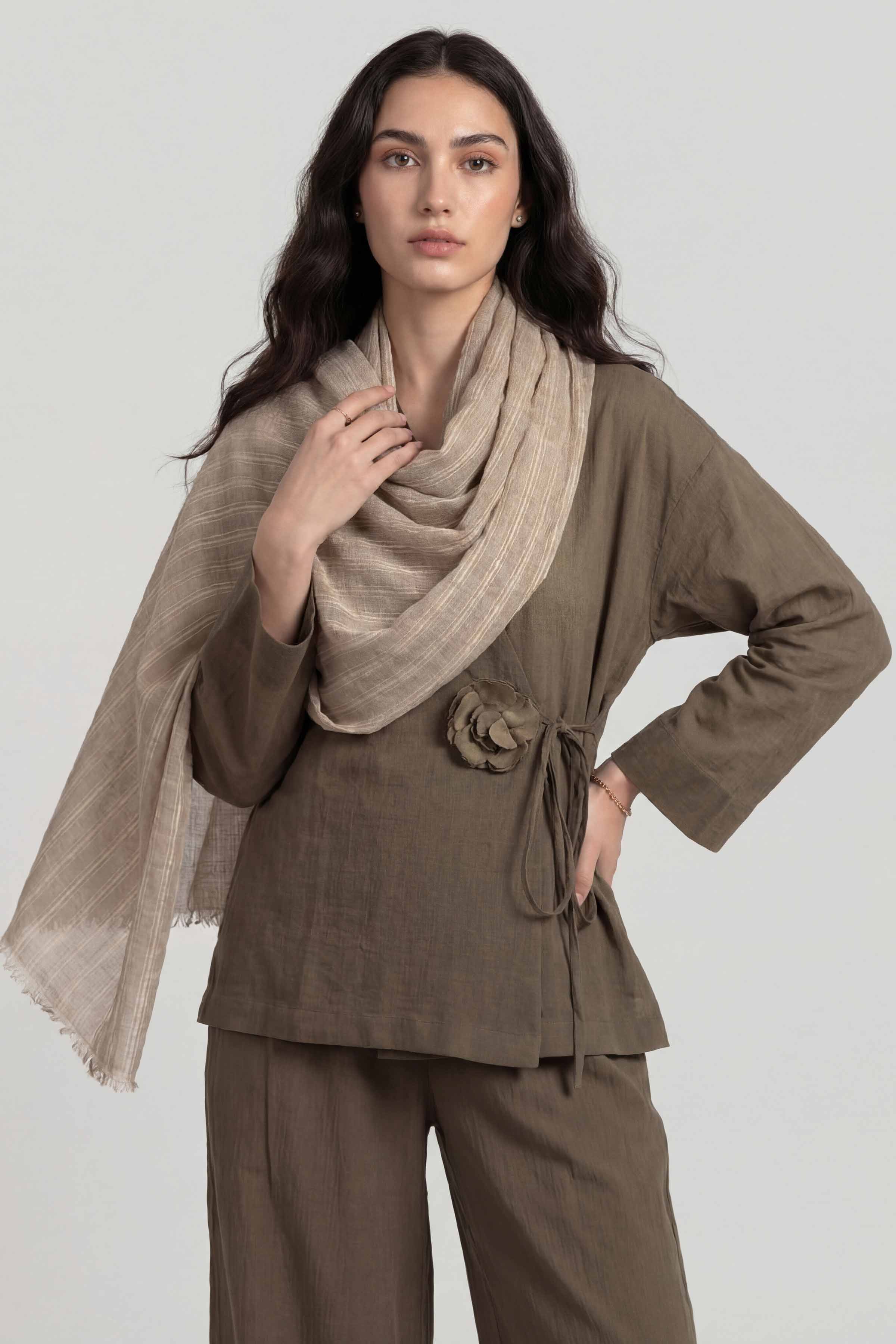 Beige Women Scarf - 72070955