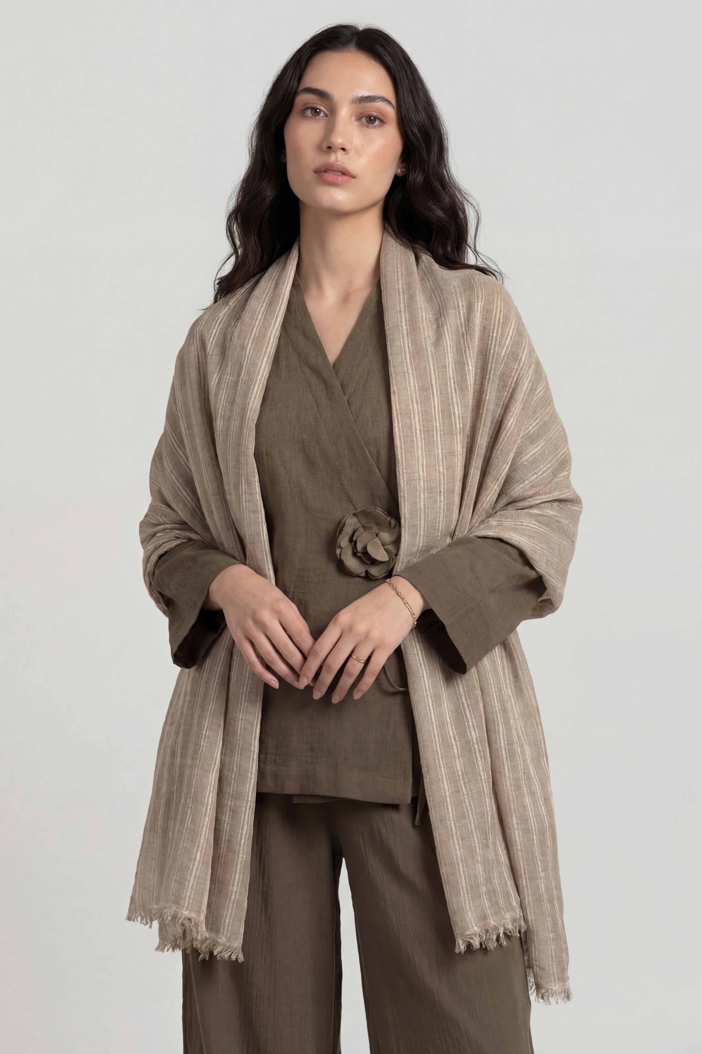 Beige Women Scarf - 72070955