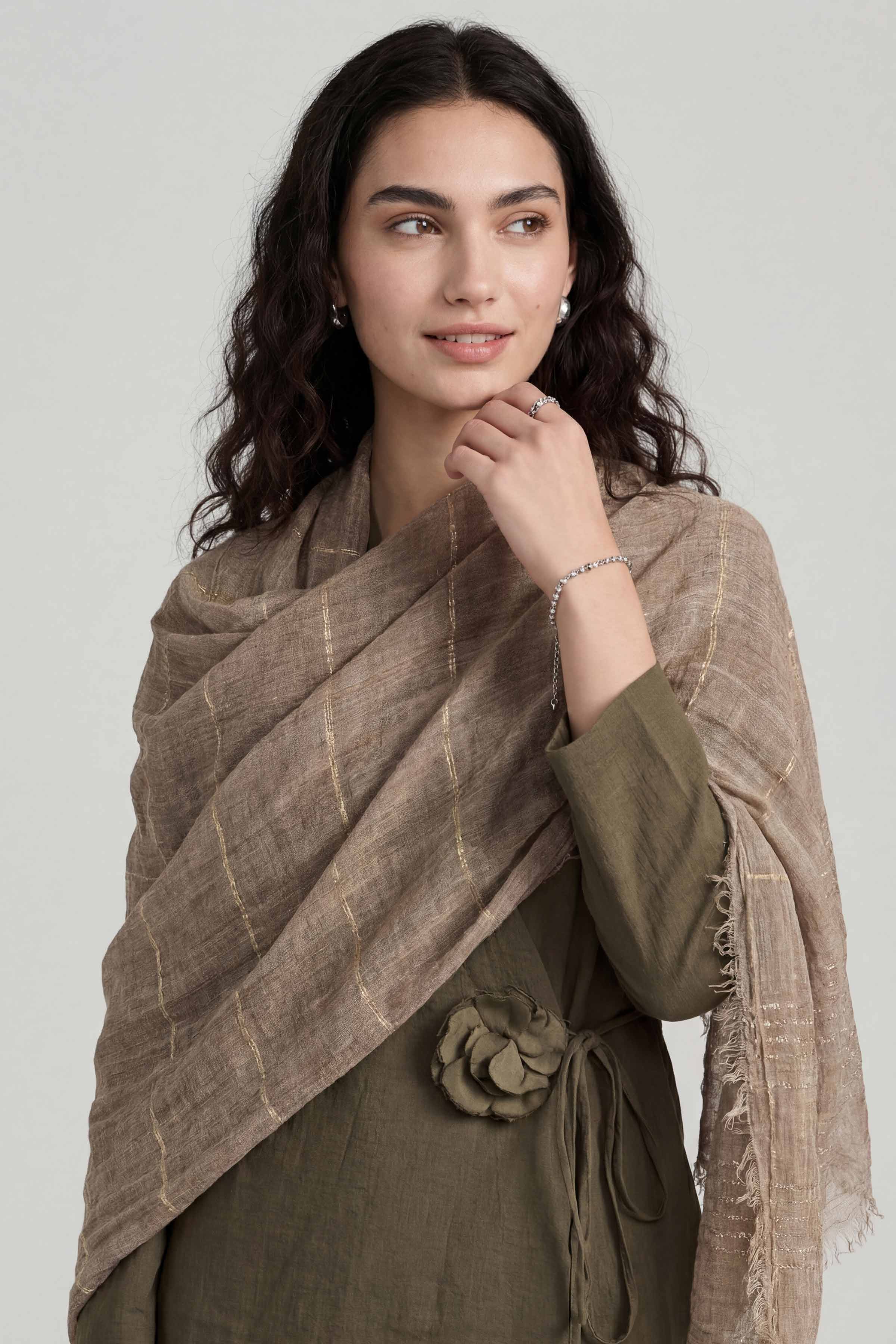 Khaki Women Scarf - 72070960