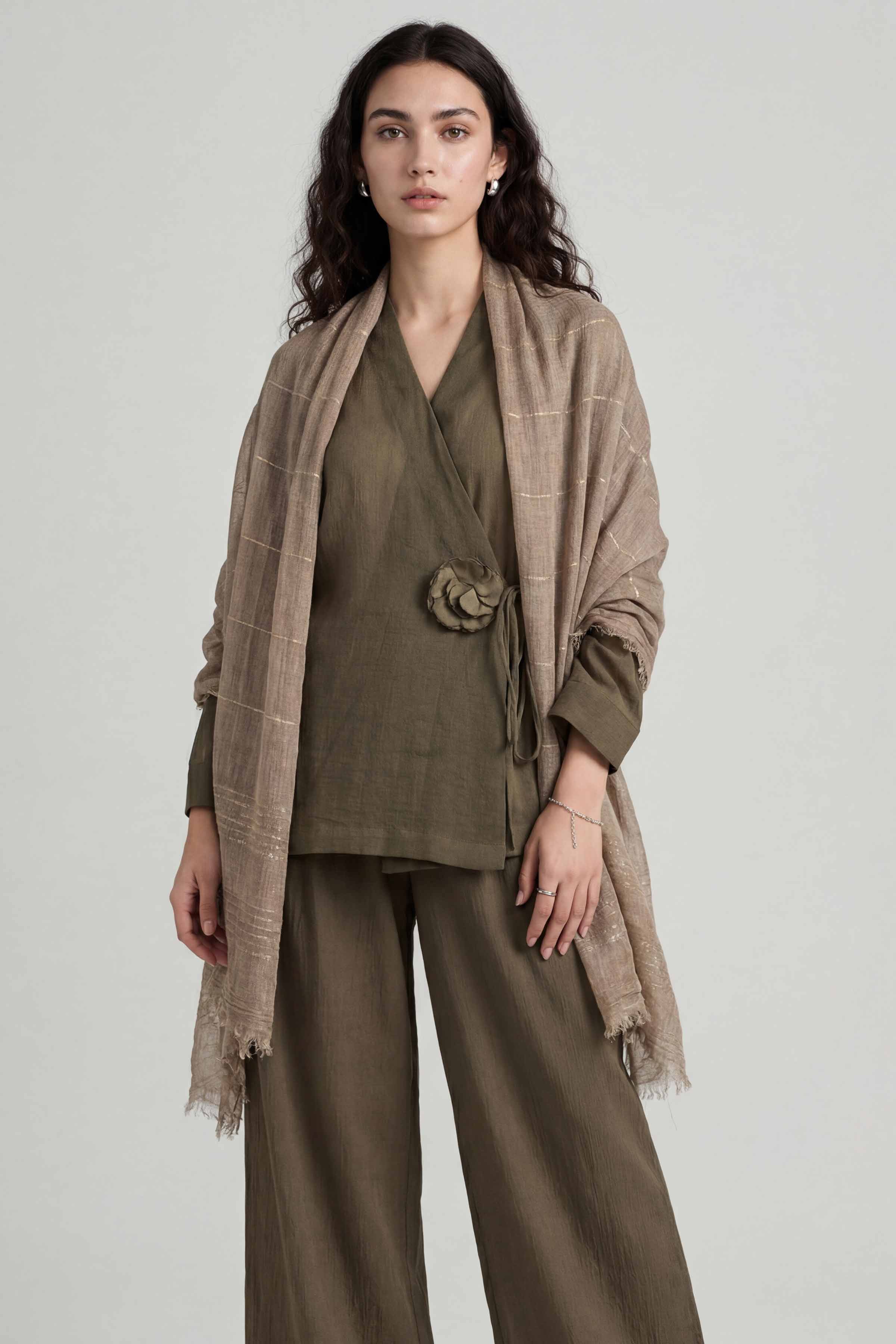 Khaki Women Scarf - 72070960