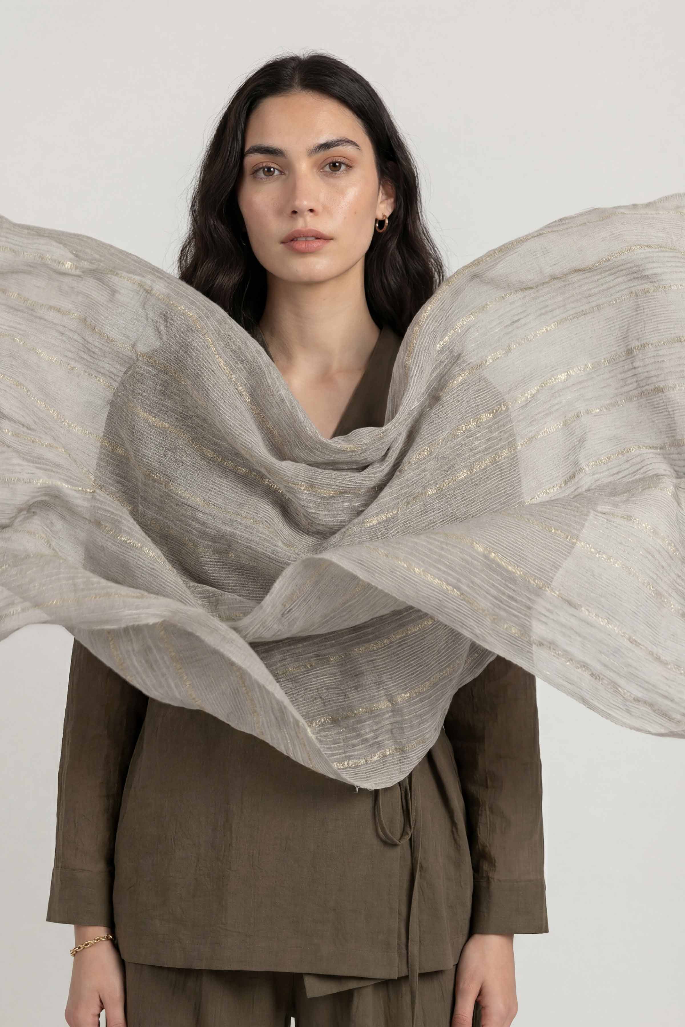 Grey Women Scarf - 72070964