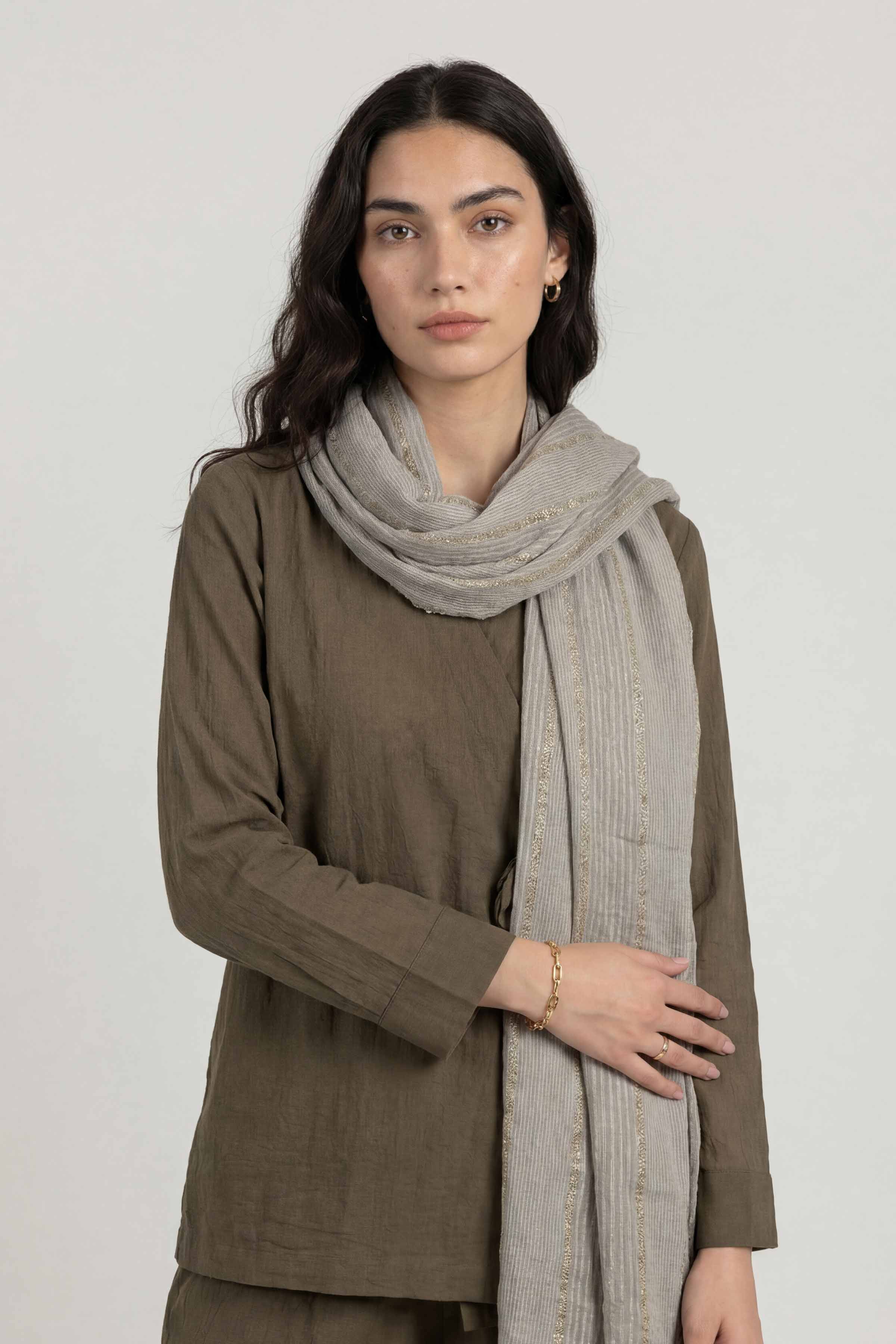 Grey Women Scarf - 72070964