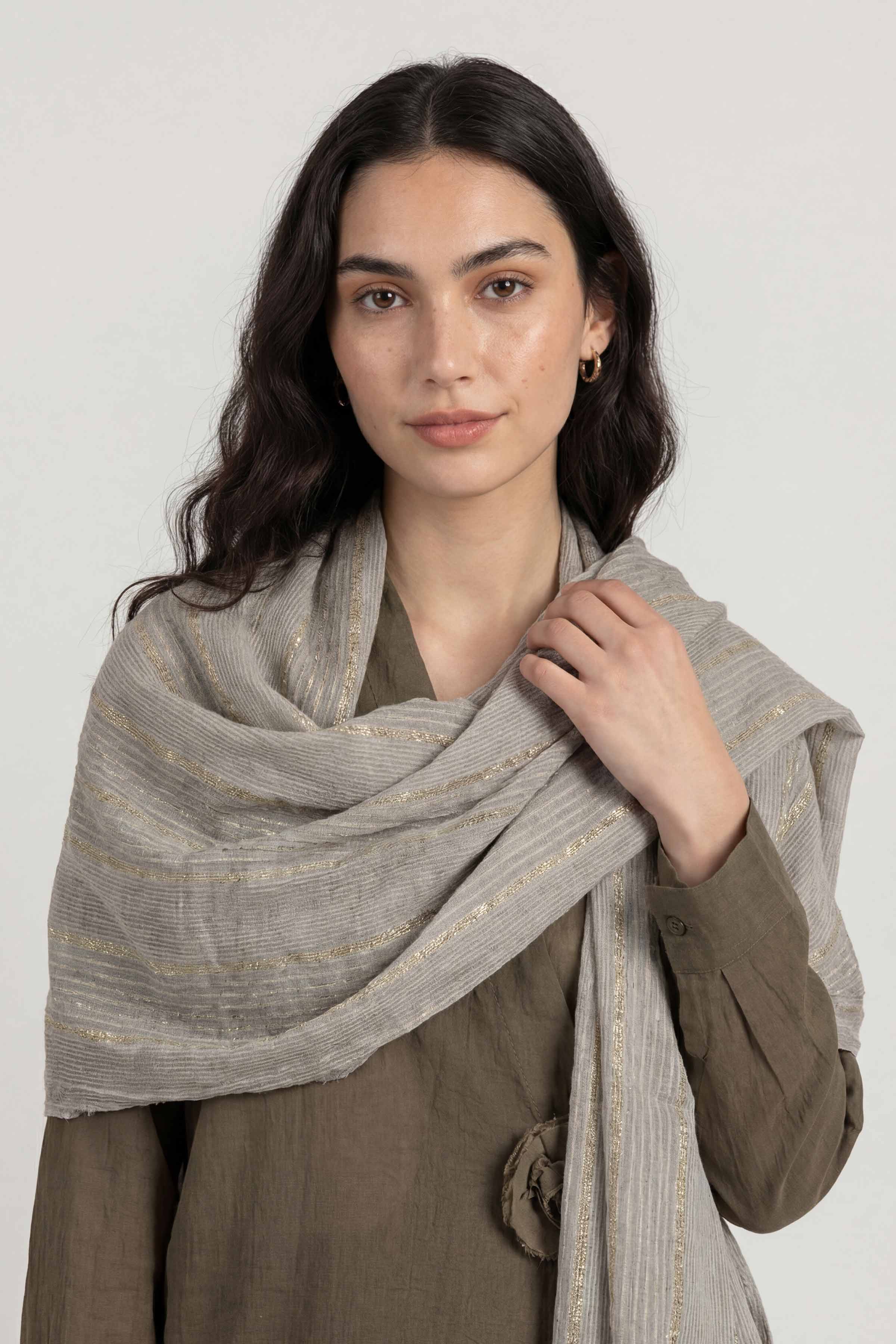 Grey Women Scarf - 72070964