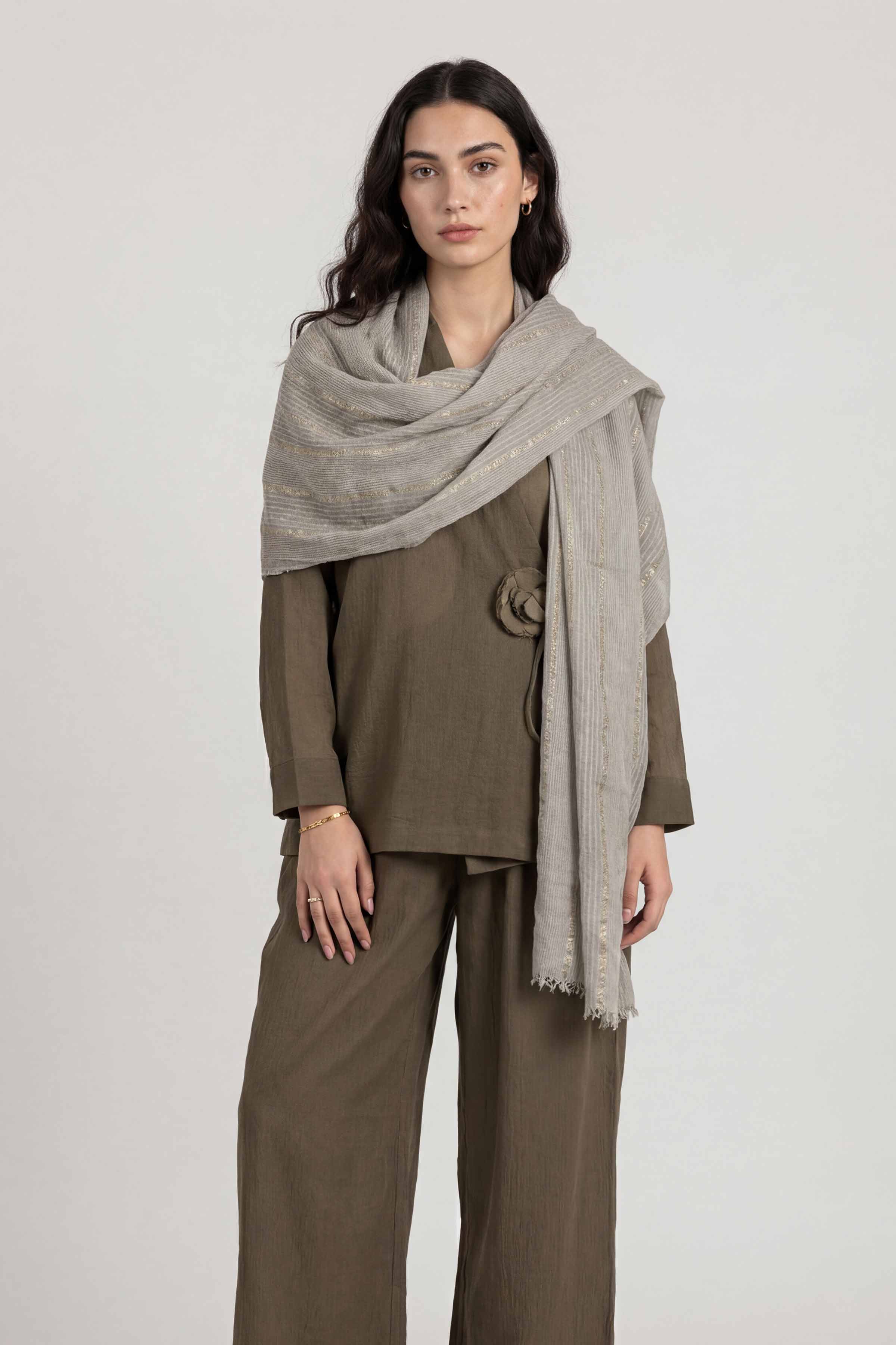 Grey Women Scarf - 72070964