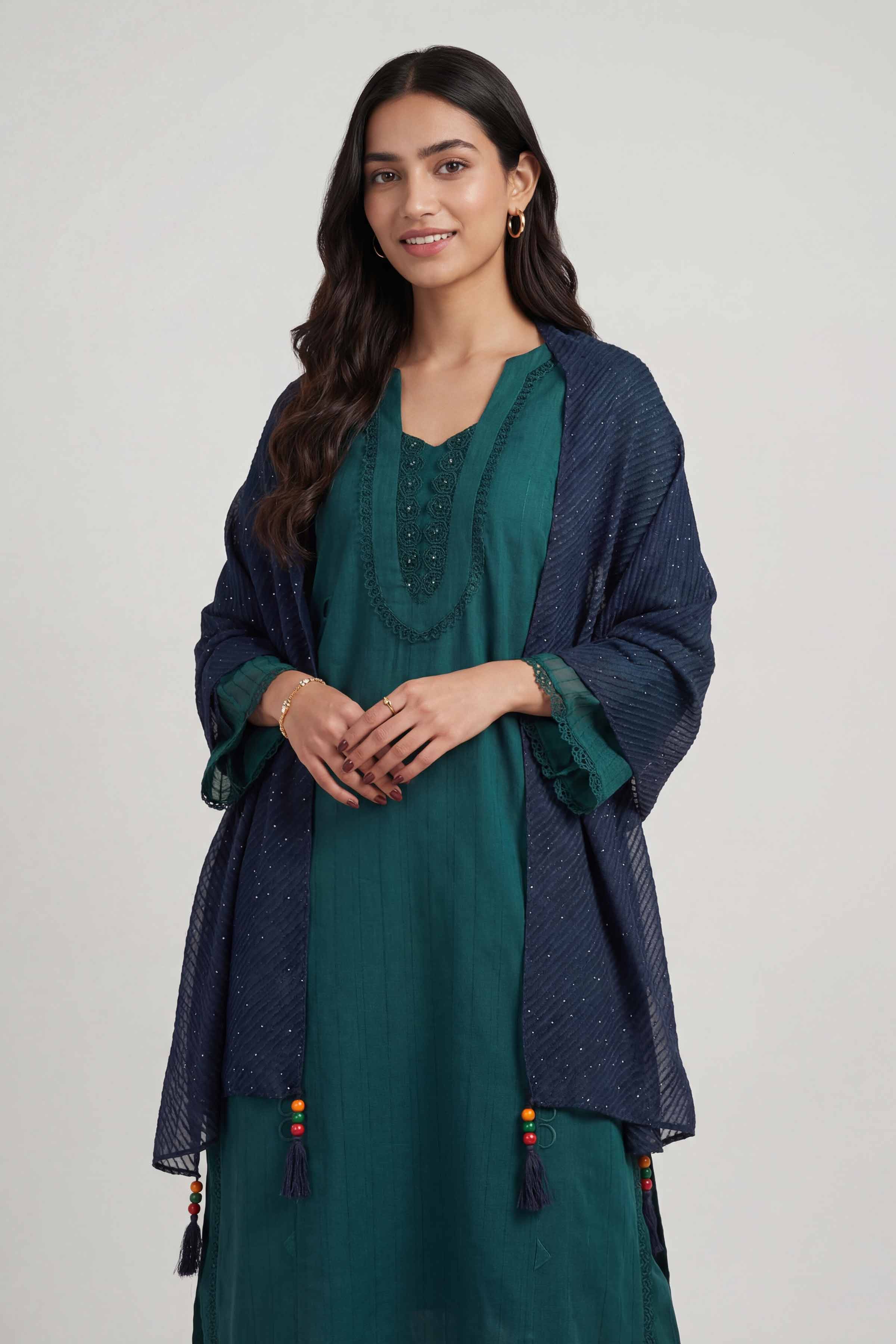Dark Green Women Scarf - 447842104