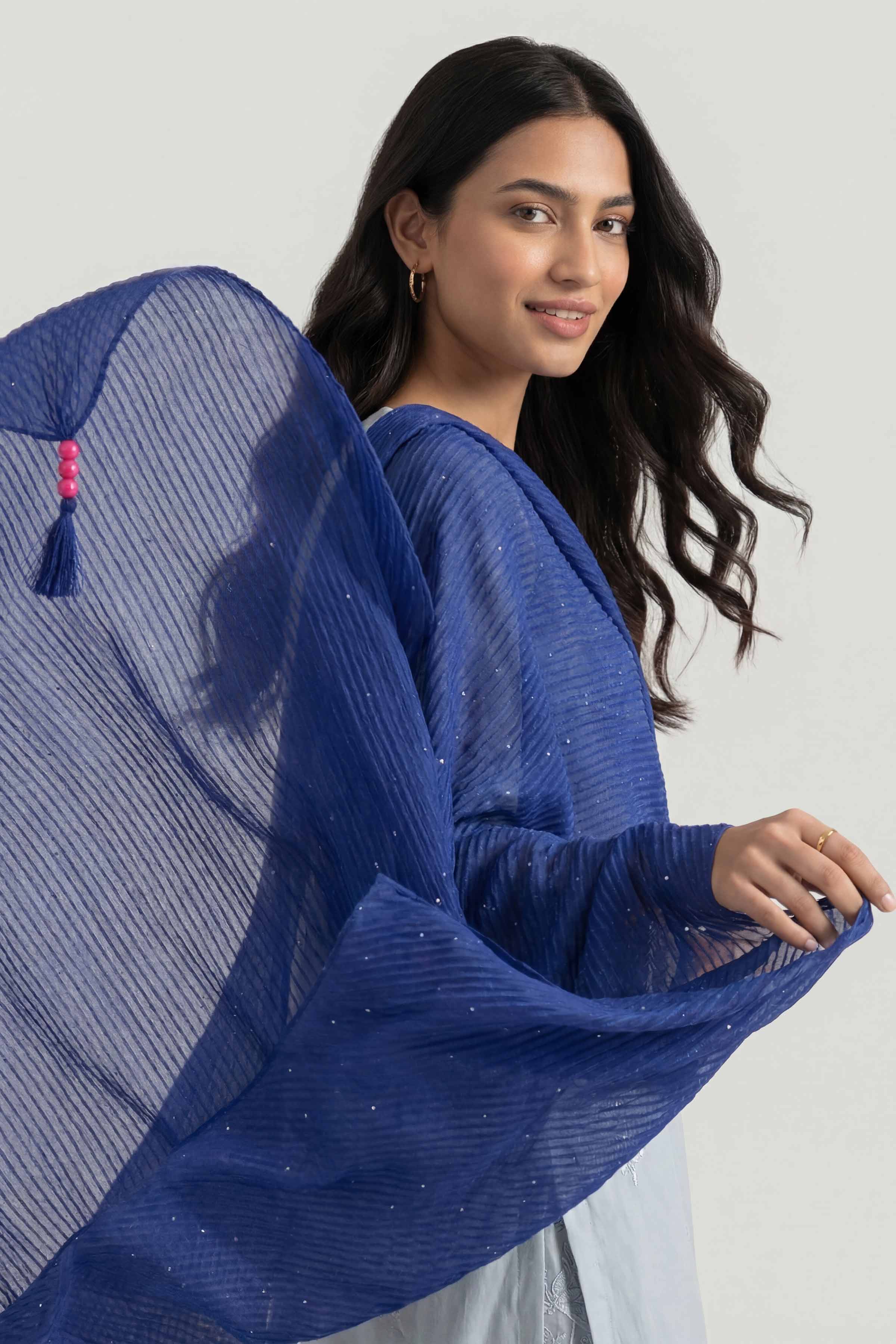 Blue Women Scarf - 447842108