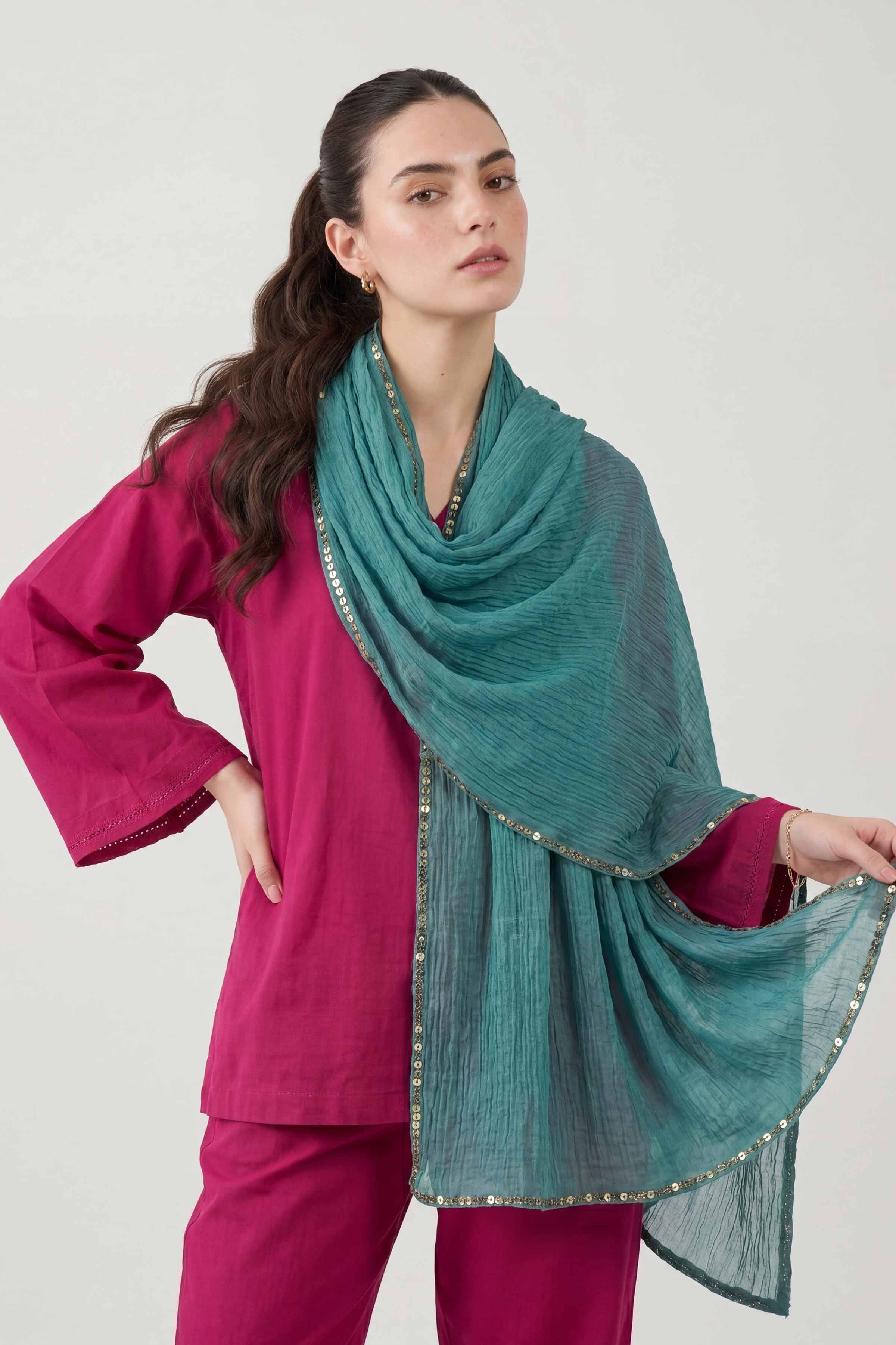 Green Women Scarf - 447862104
