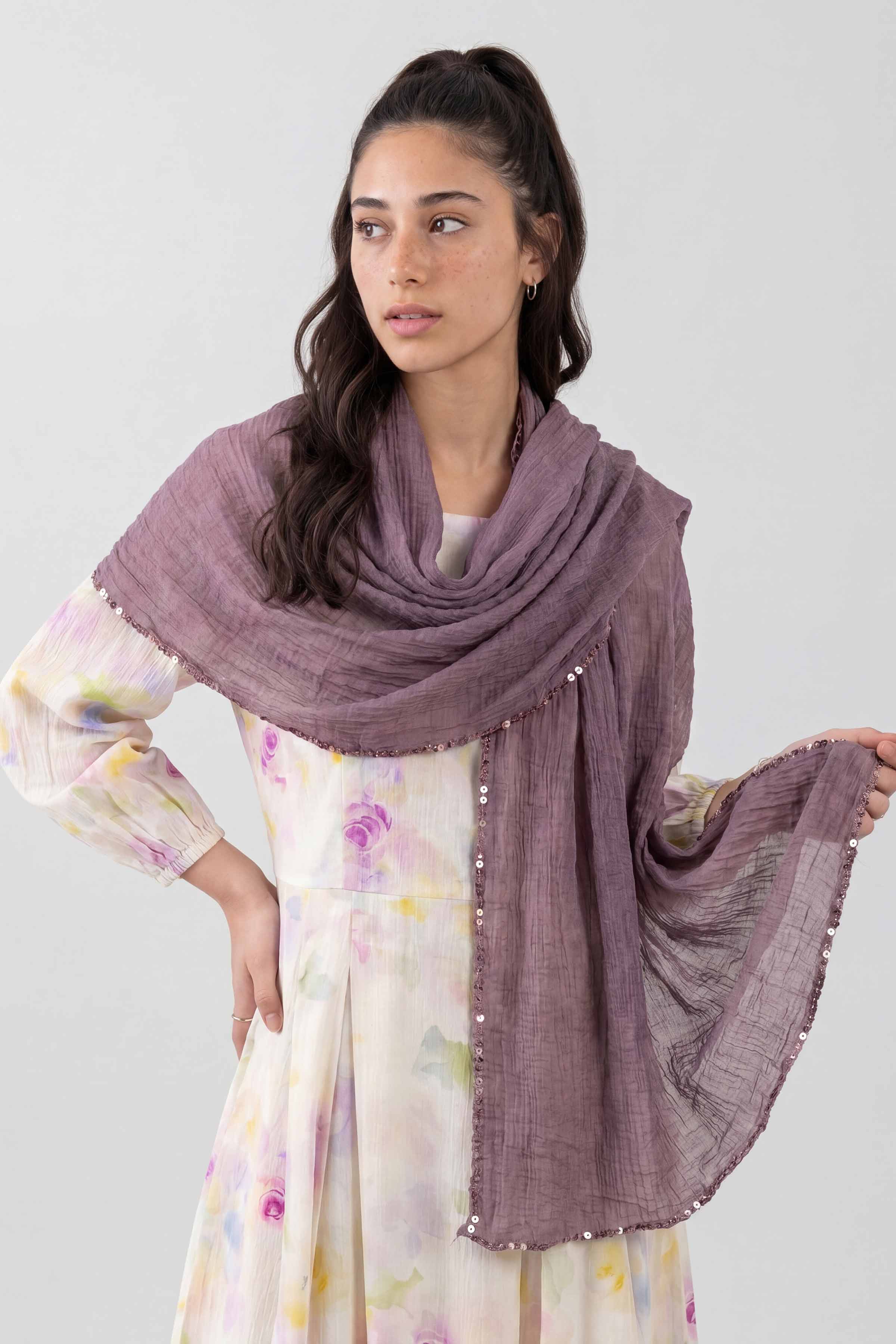 Dark Purple Women Scarf - 447862109
