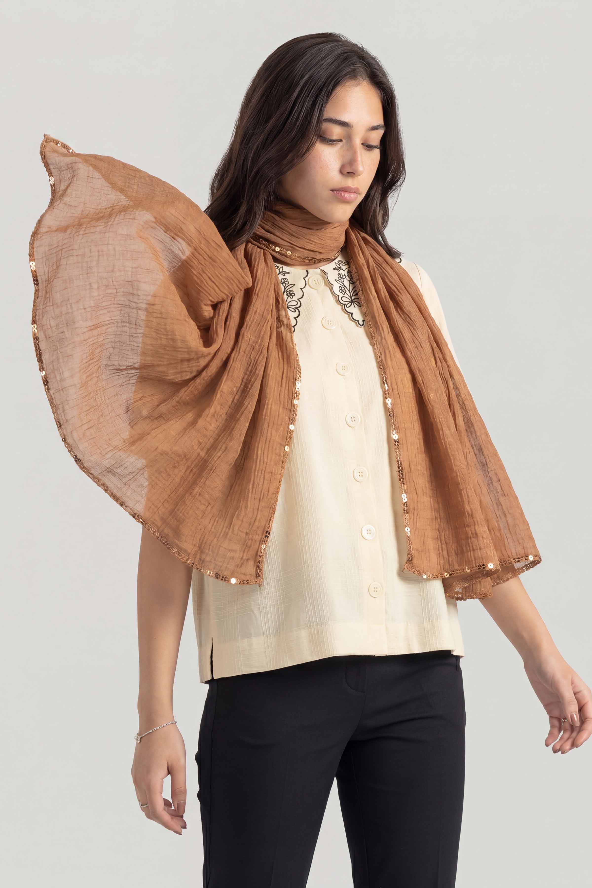 Brown Women Scarf - 447862113