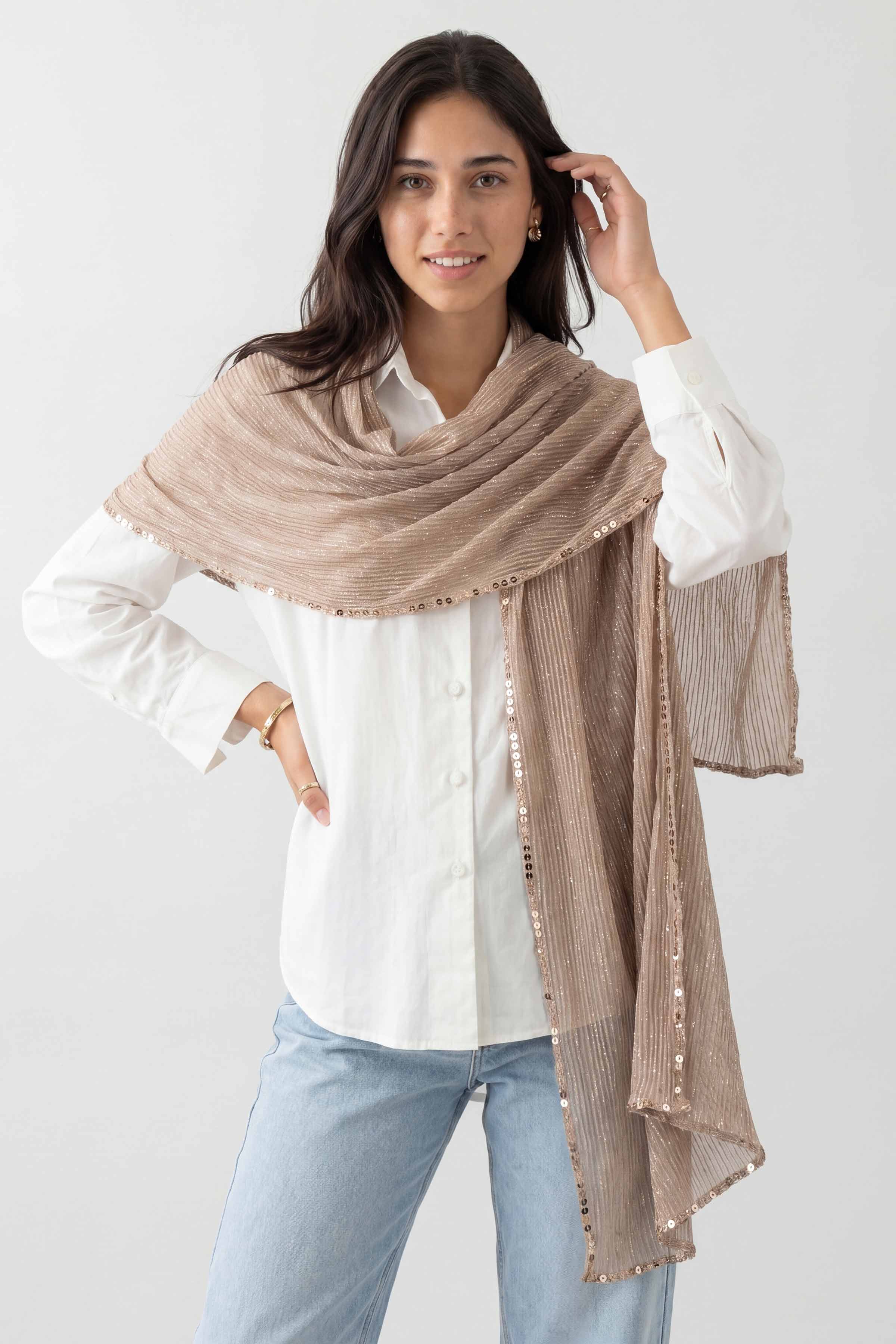 Beige Women Scarf - 447872118