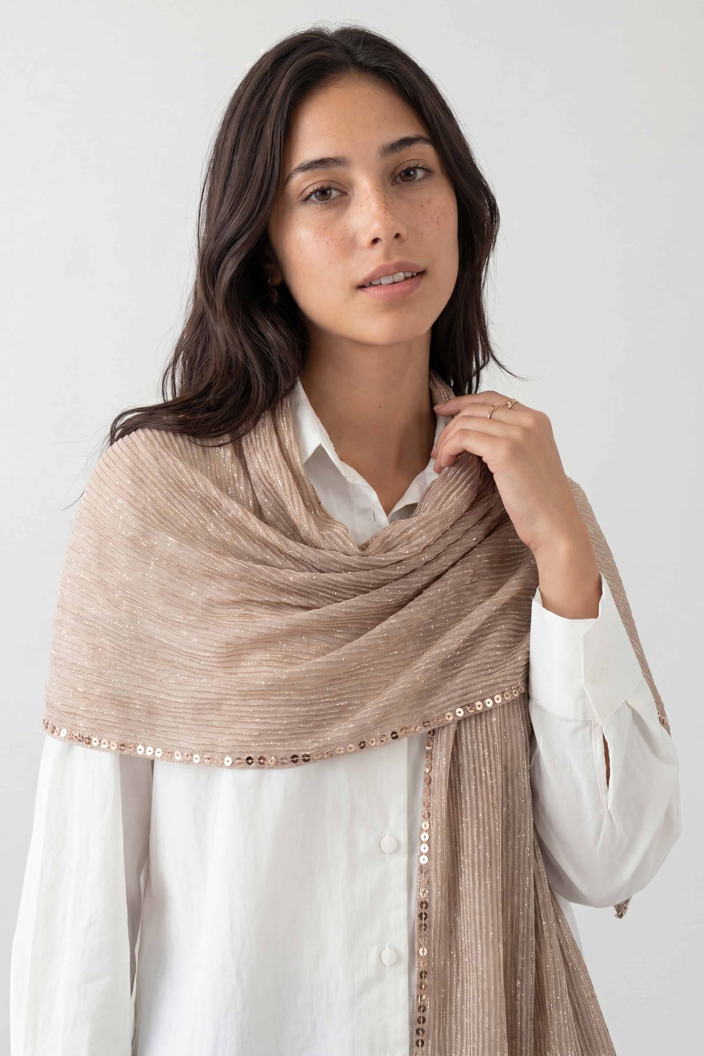 Beige Women Scarf - 447872118