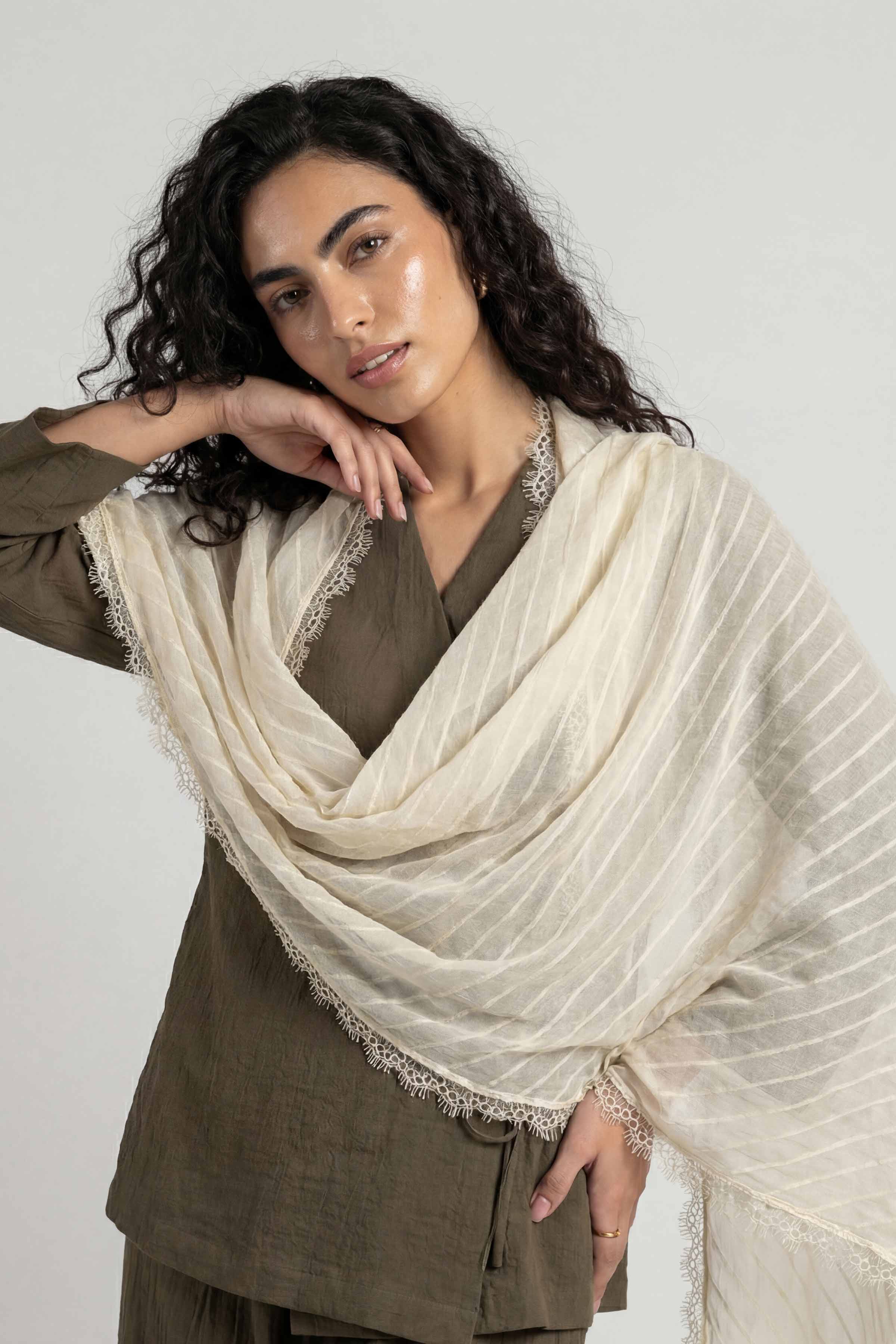 Beige Women Scarf - 72070972