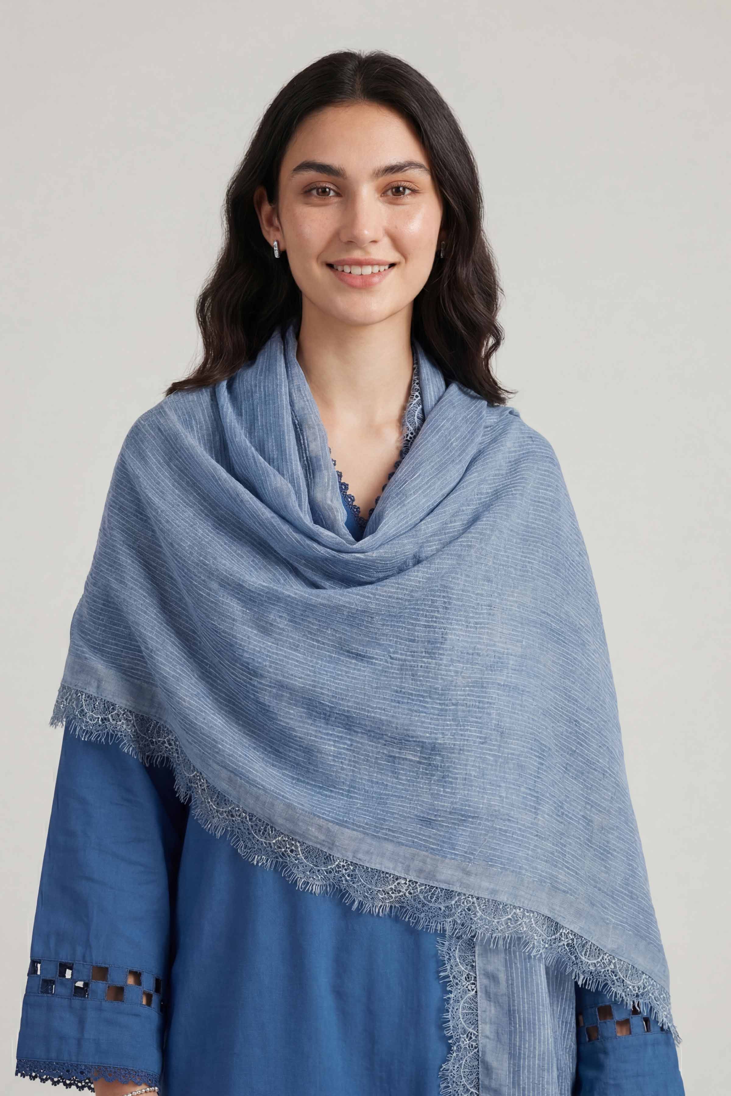 Blue Women Scarf - 72070974
