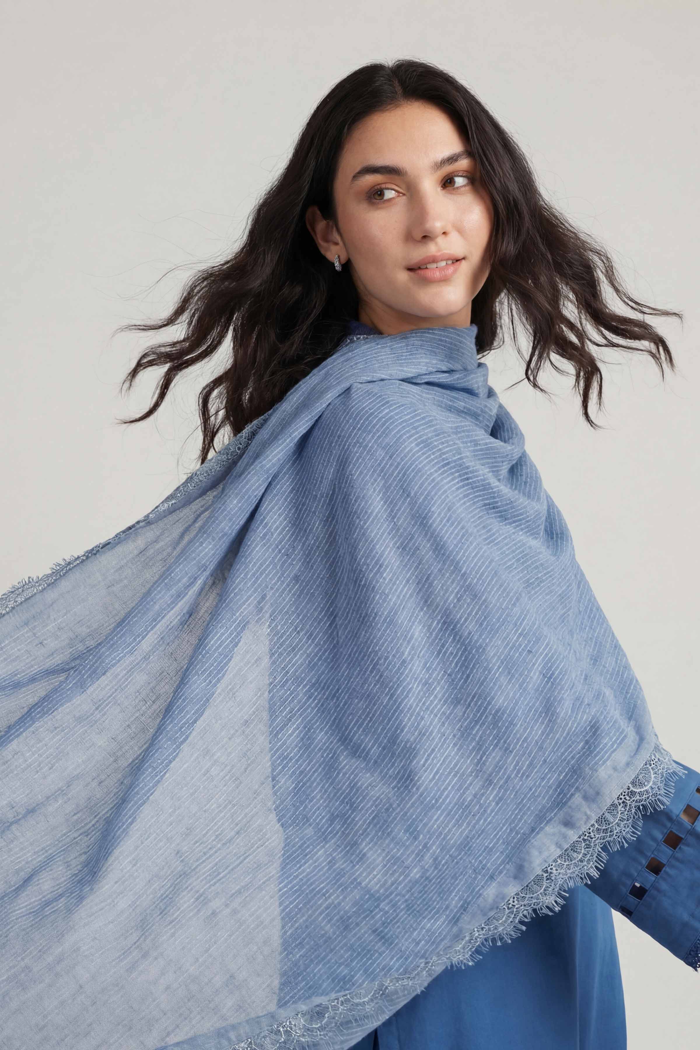 Blue Women Scarf - 72070974