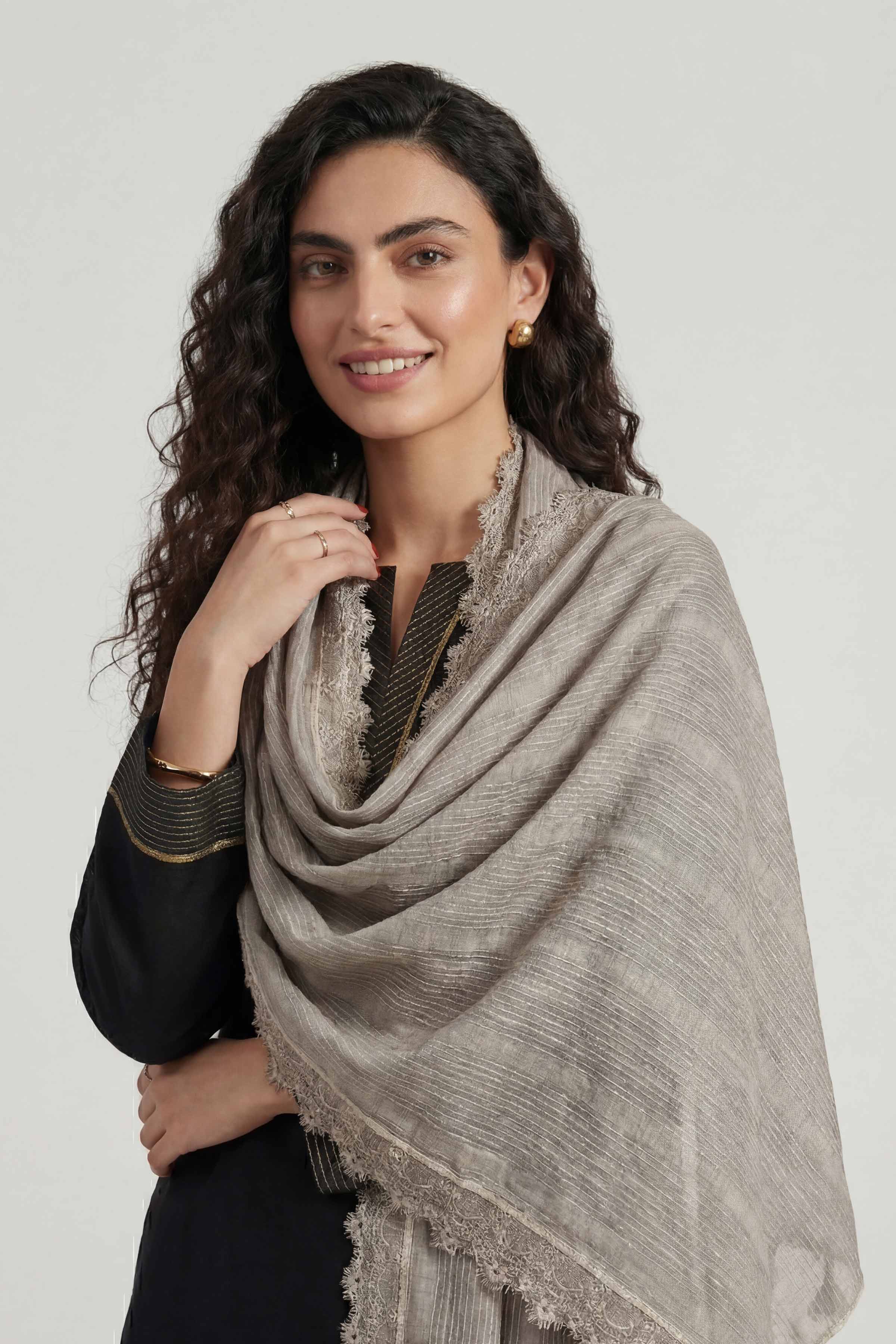 Grey Women Scarf - 72070975
