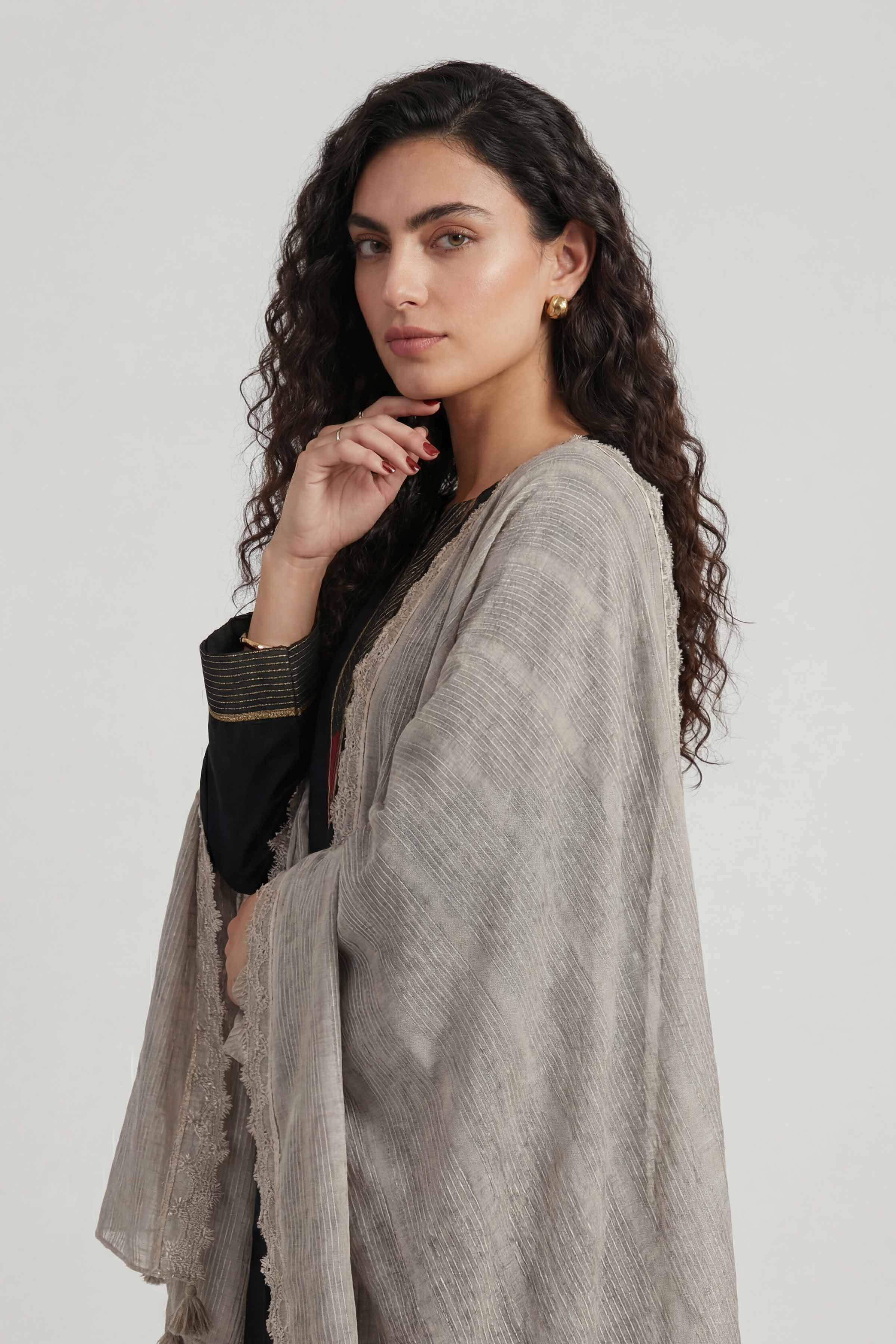 Grey Women Scarf - 72070975