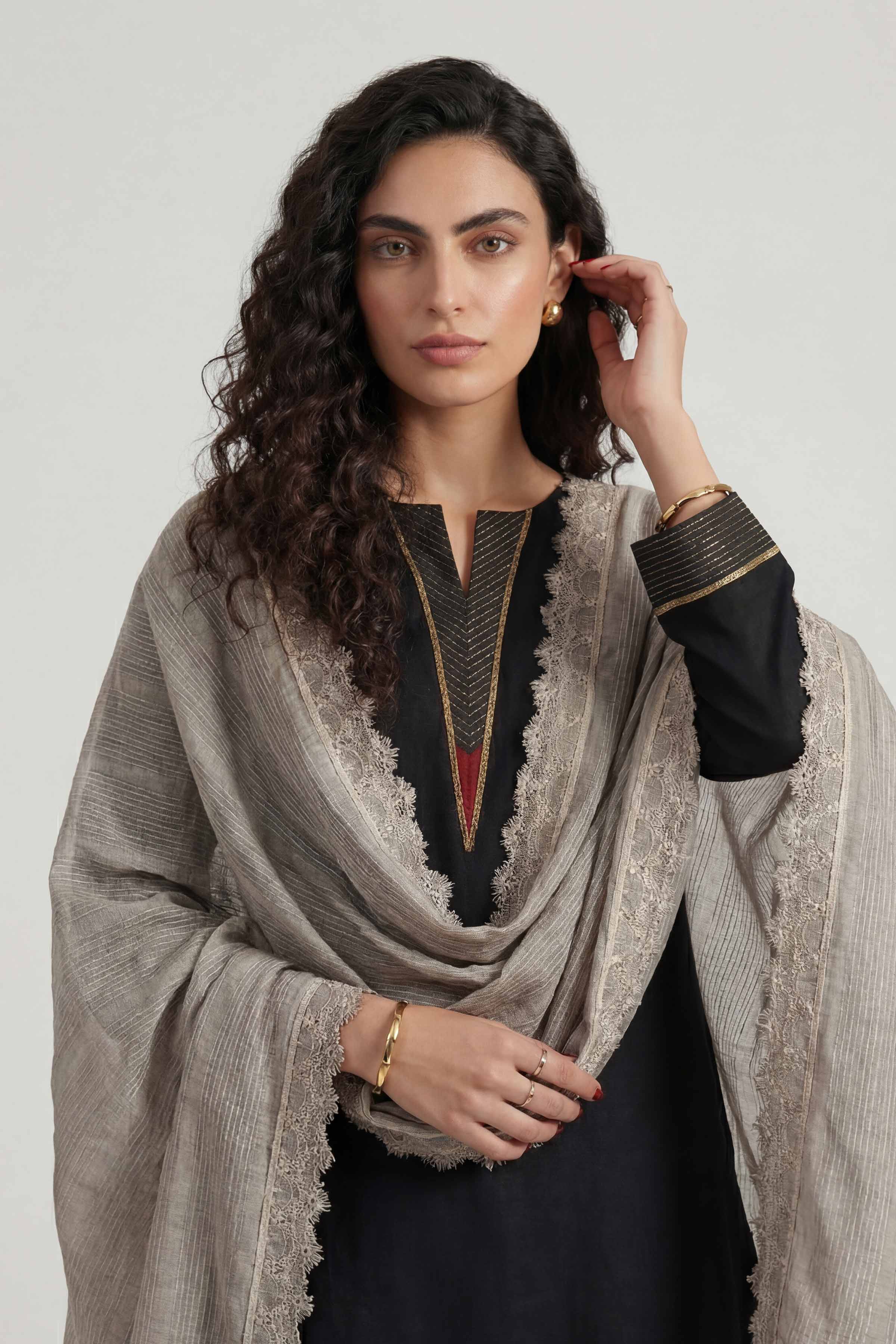 Grey Women Scarf - 72070975