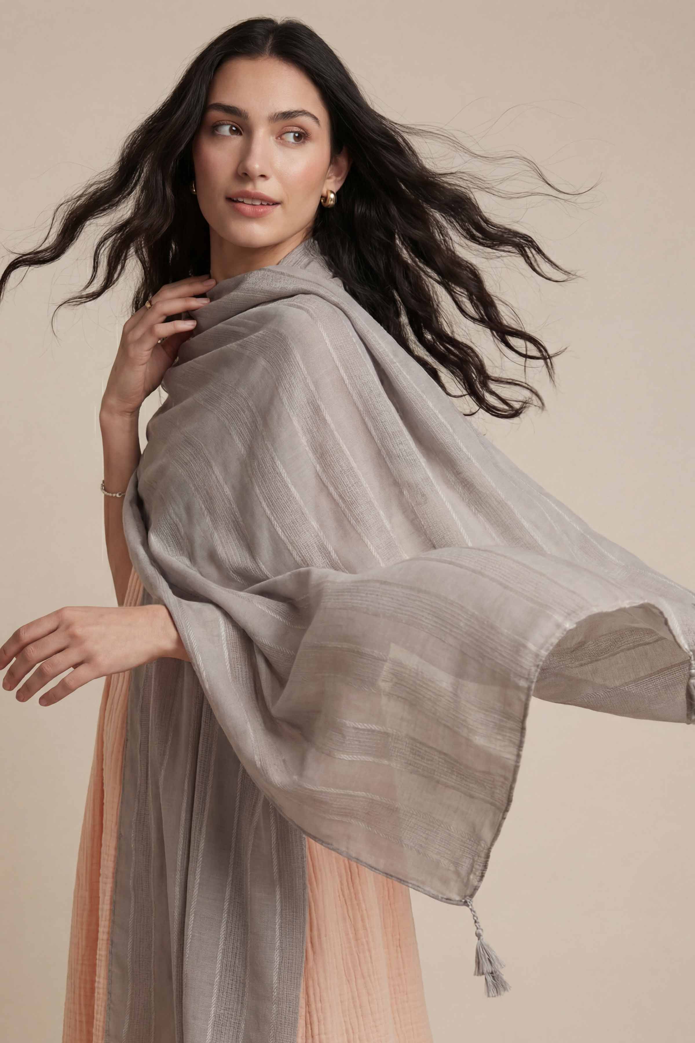 Grey Women Scarf - 72070976