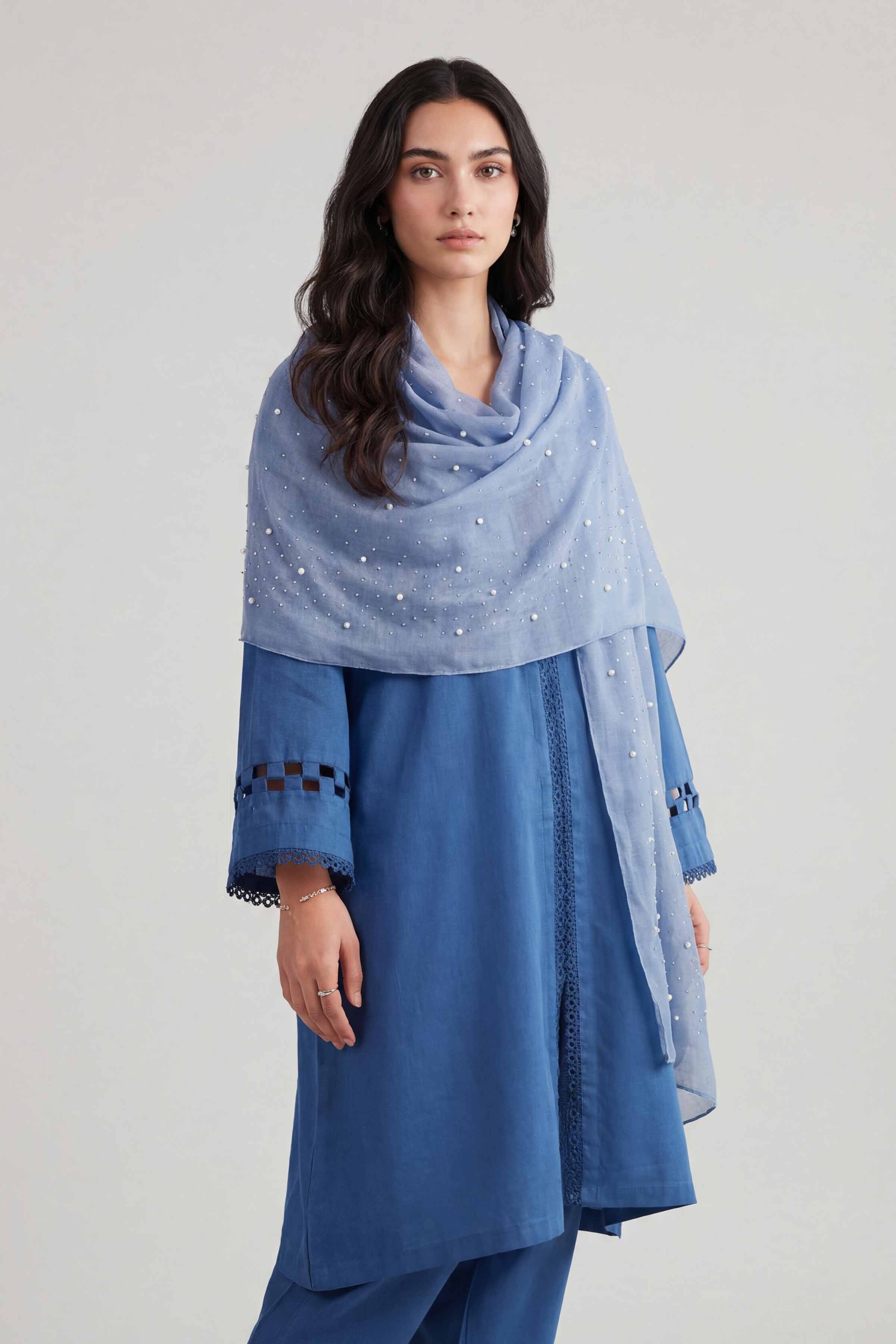 Blue Women Scarf - 72070986
